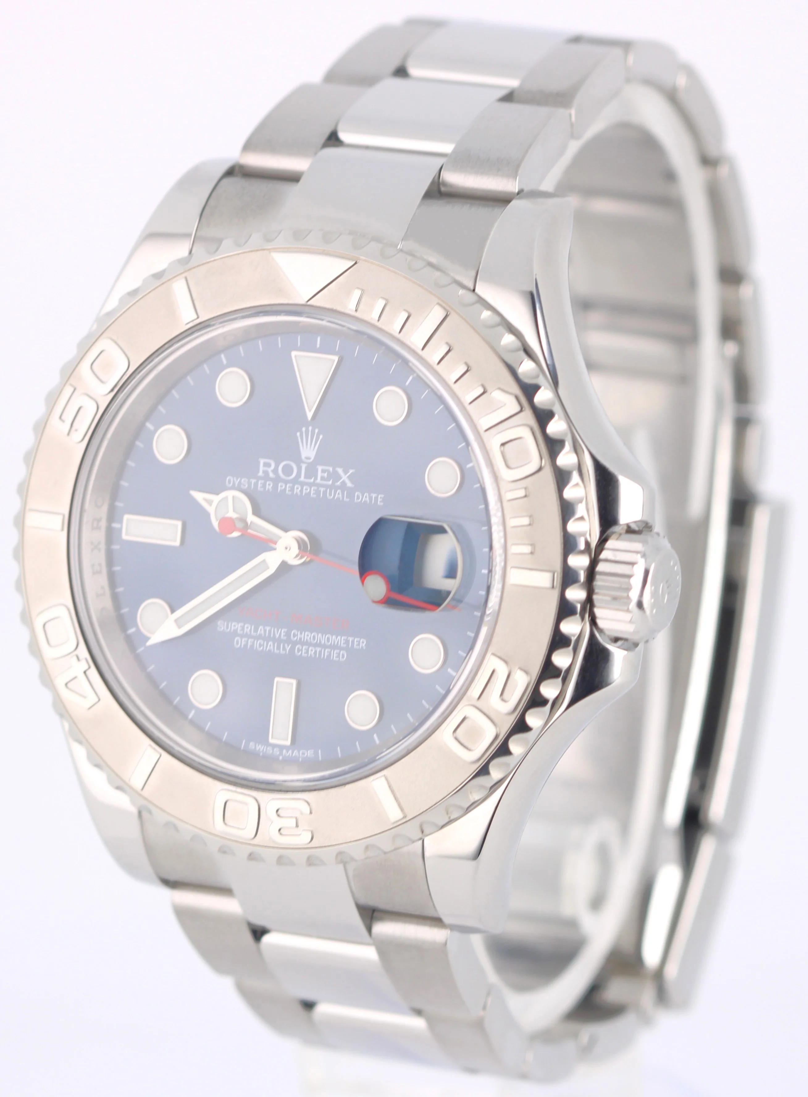 Rolex Yacht-Master Platinum Stainless Steel Blue 40mm 116622 Oyster Watch - Image 3