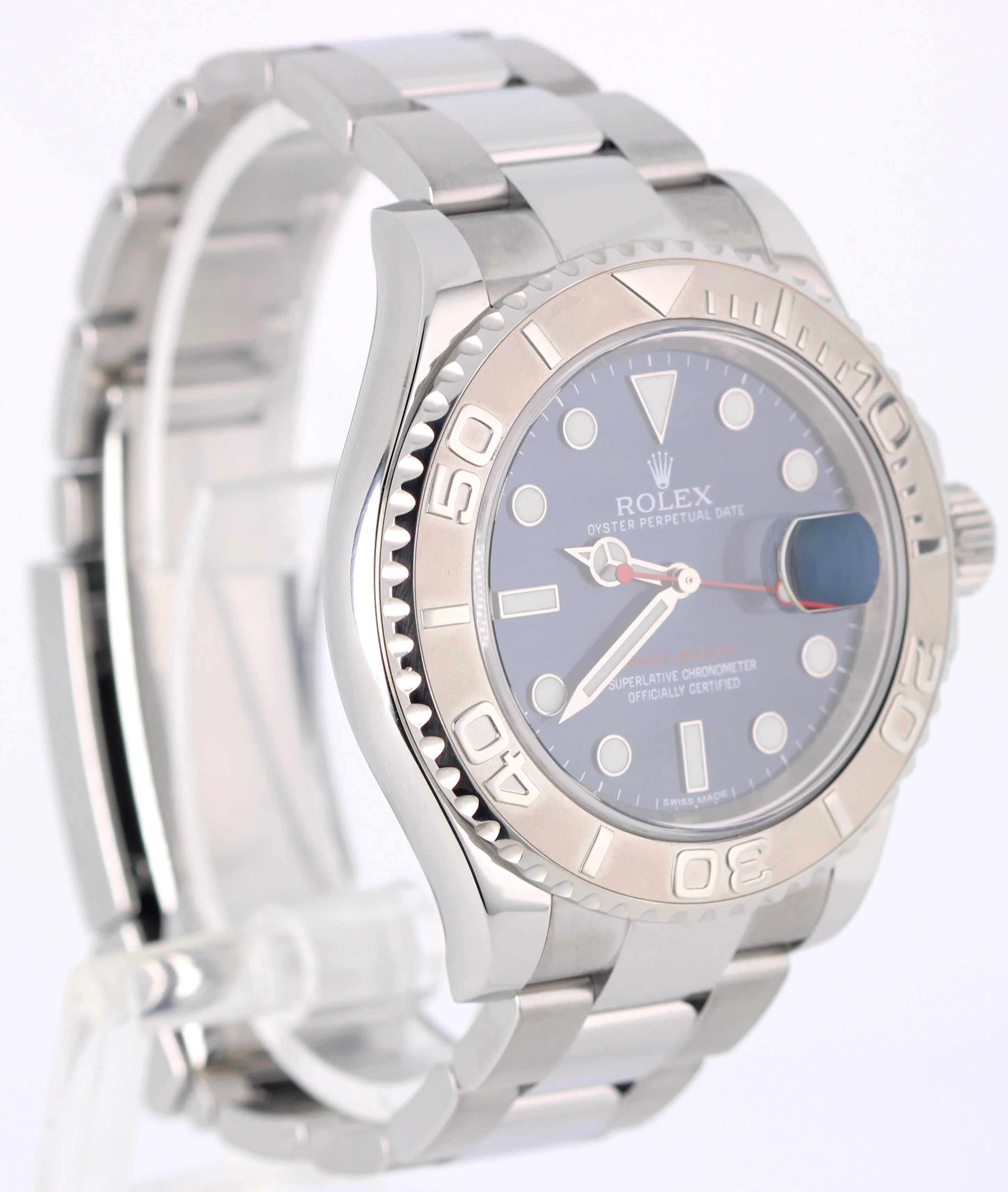Rolex Yacht-Master Platinum Stainless Steel Blue 40mm 116622 Oyster Watch - Image 4