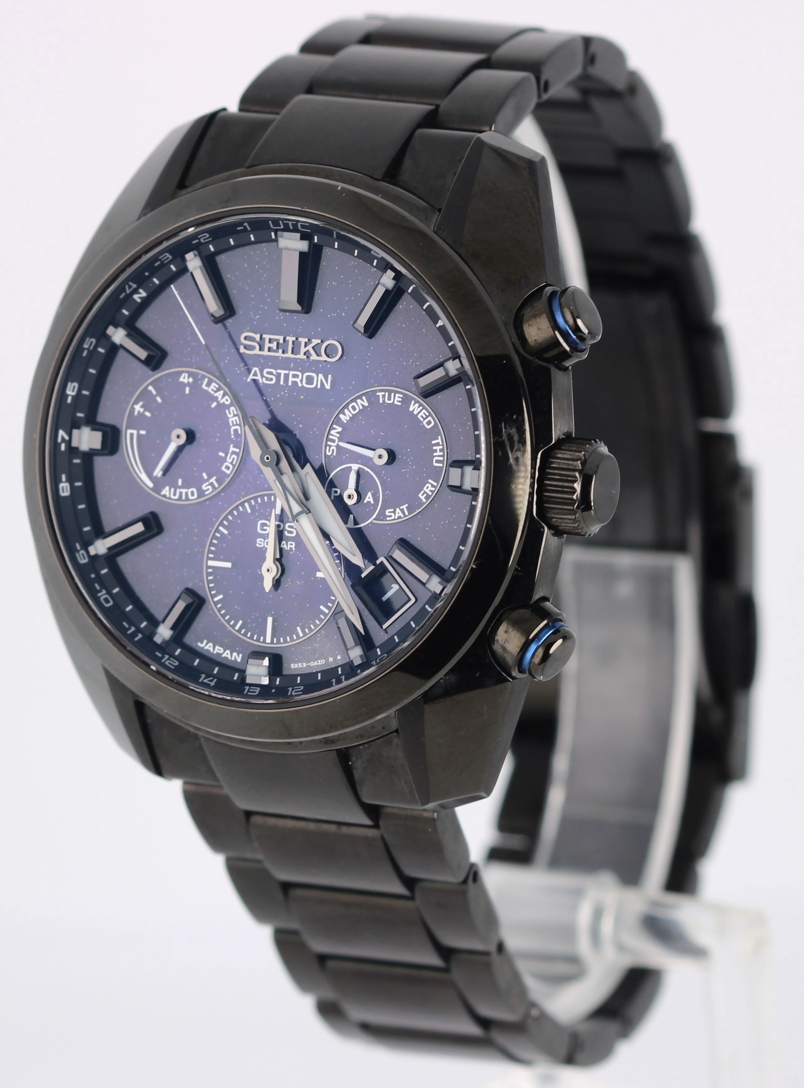 Seiko Astron GPS Solar Black Stainless Steel Blue Nebula 43mm 5X53-0BC0 Watch - Image 3