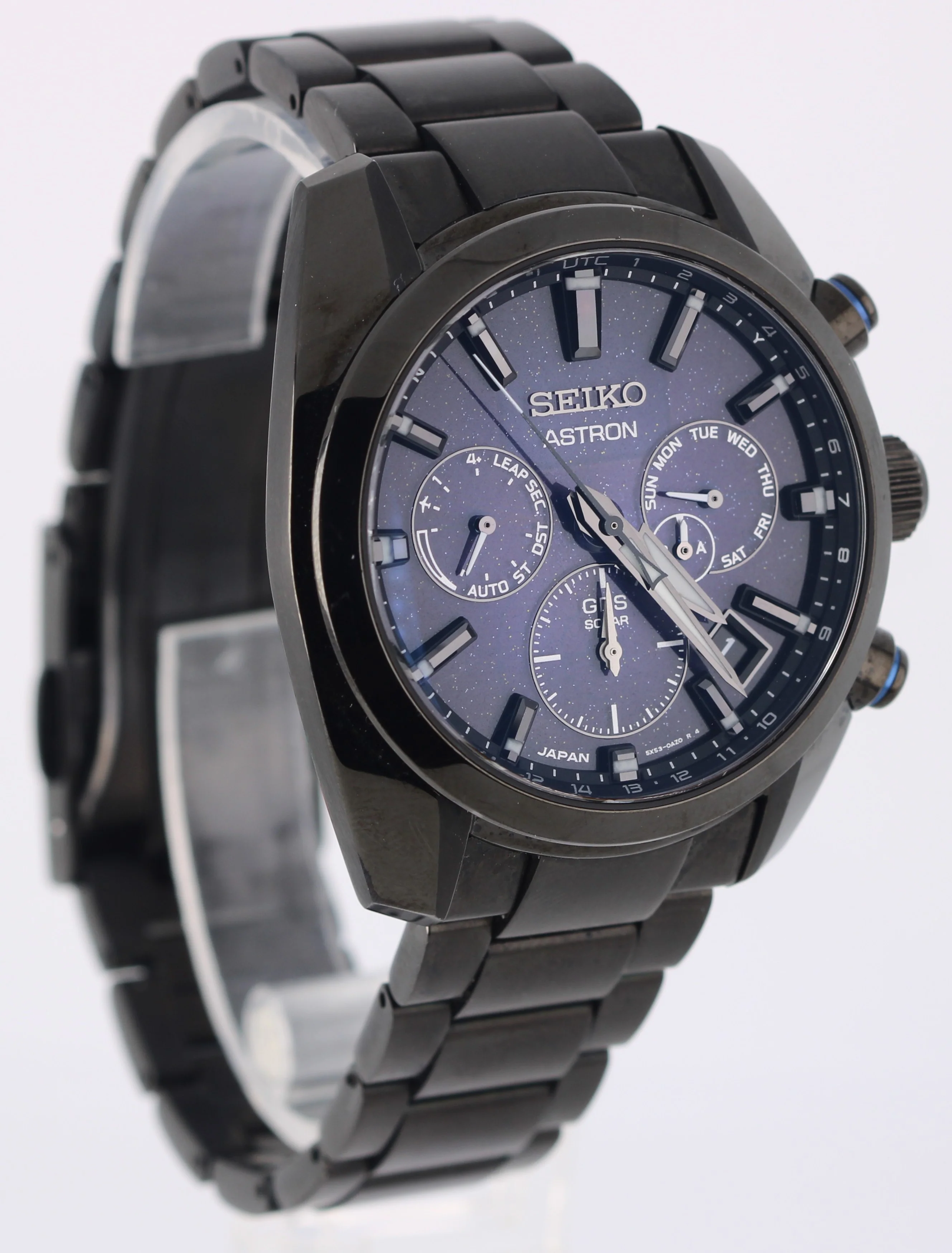 Seiko Astron GPS Solar Black Stainless Steel Blue Nebula 43mm 5X53-0BC0 Watch - Image 4