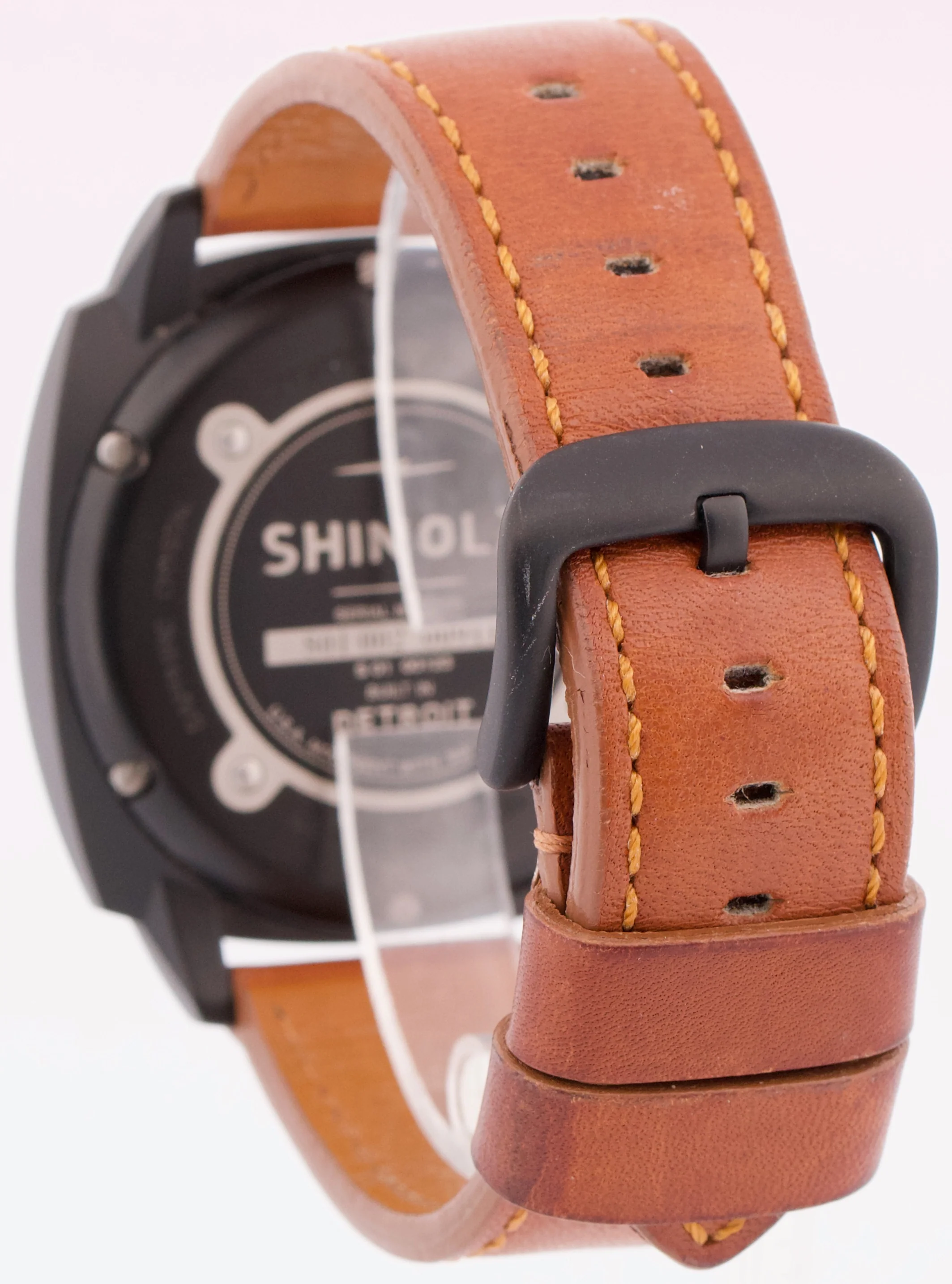 Shinola THE BRAKEMAN CHRONO Black PVD Steel 46mm Leather Quartz S0110000123 - Image 5