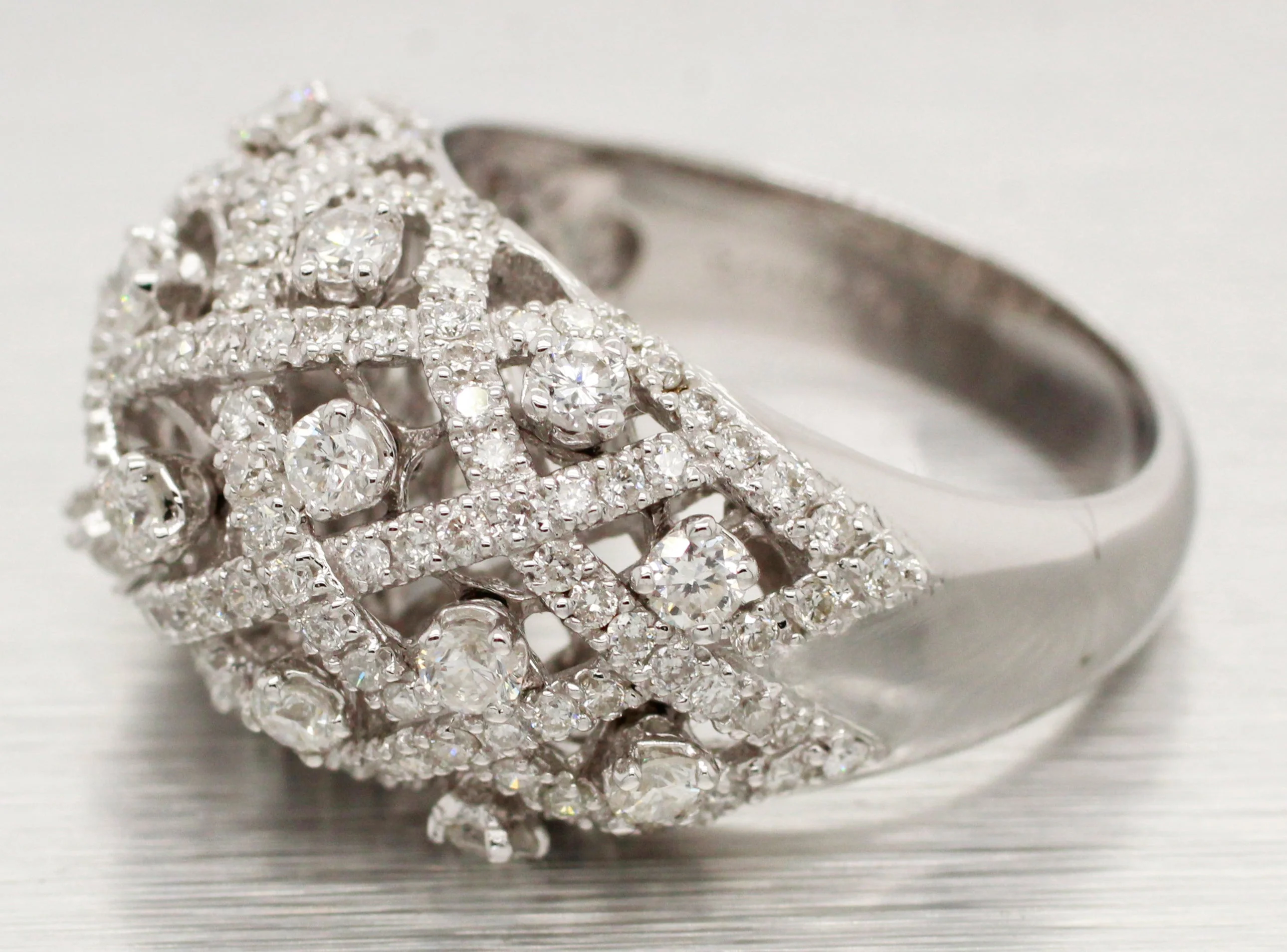 Sonia Bitton 0.50ctw Diamond Criss Cross Ring - 14k White Gold & Dynamic Setting - Image 2