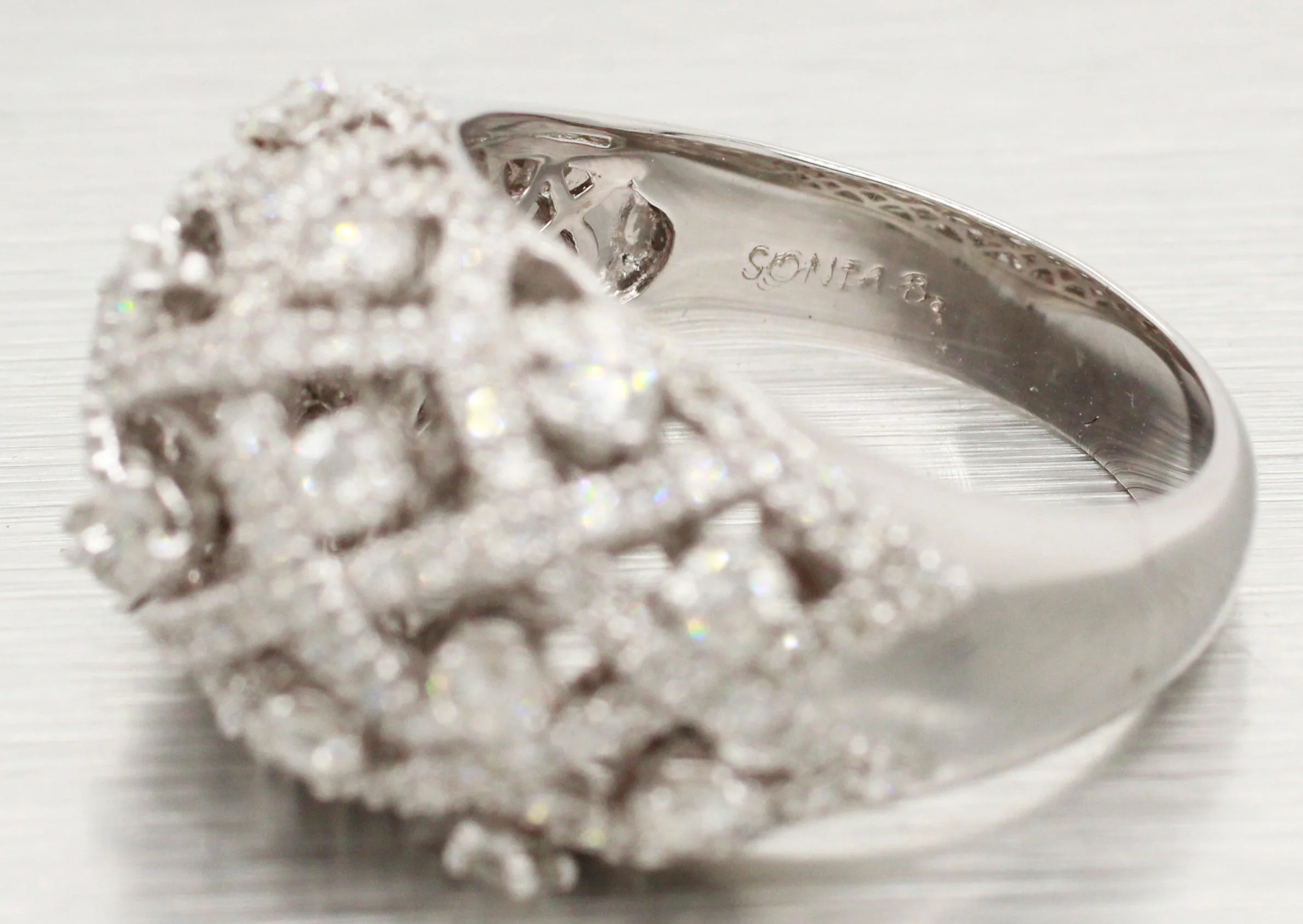 Sonia Bitton 0.50ctw Diamond Criss Cross Ring - 14k White Gold & Dynamic Setting - Image 3
