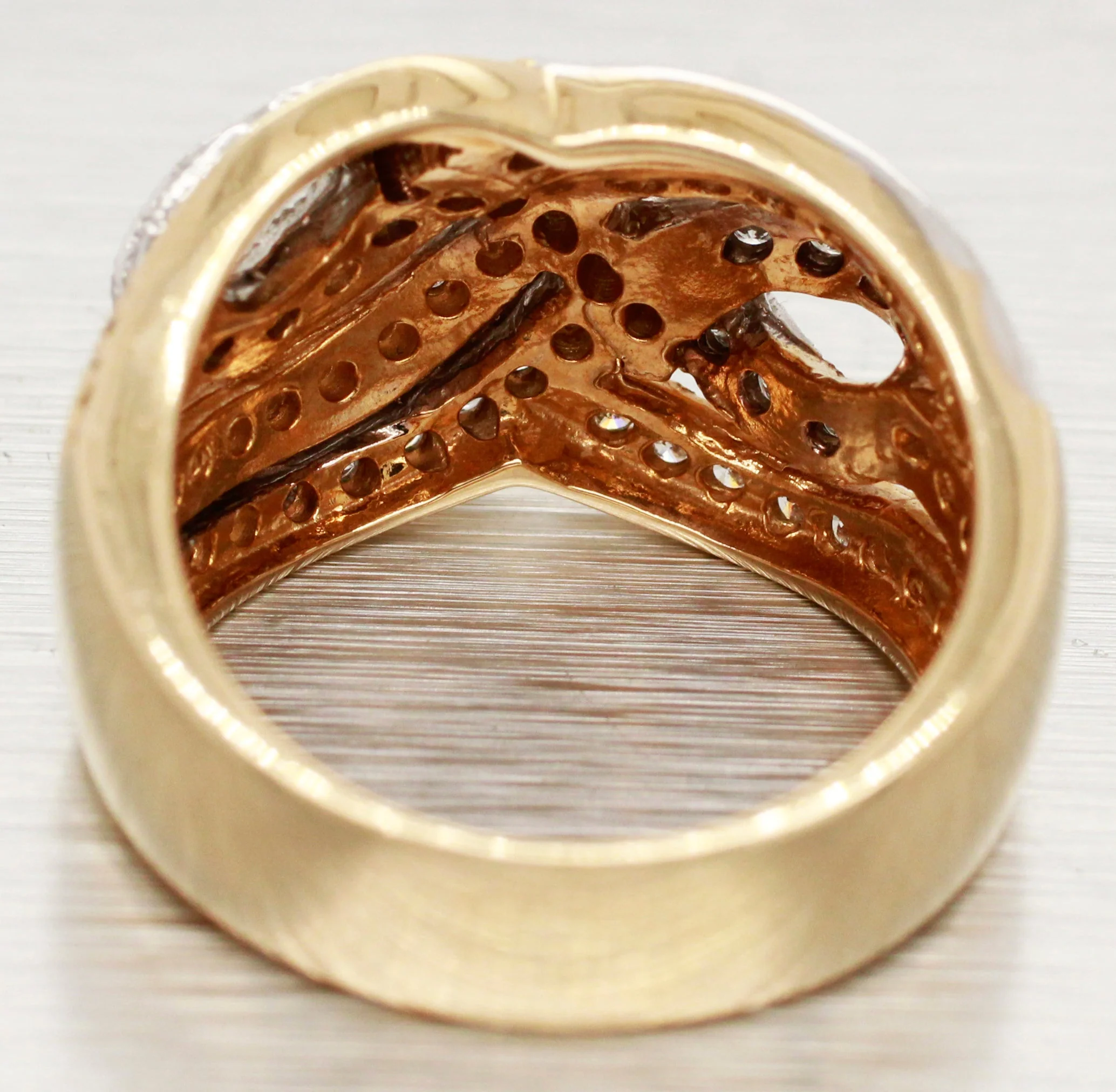 Sonia Bitton 1.25ctw Diamond Woven Waves Band Ring - 14k Yellow & White Gold - Image 6