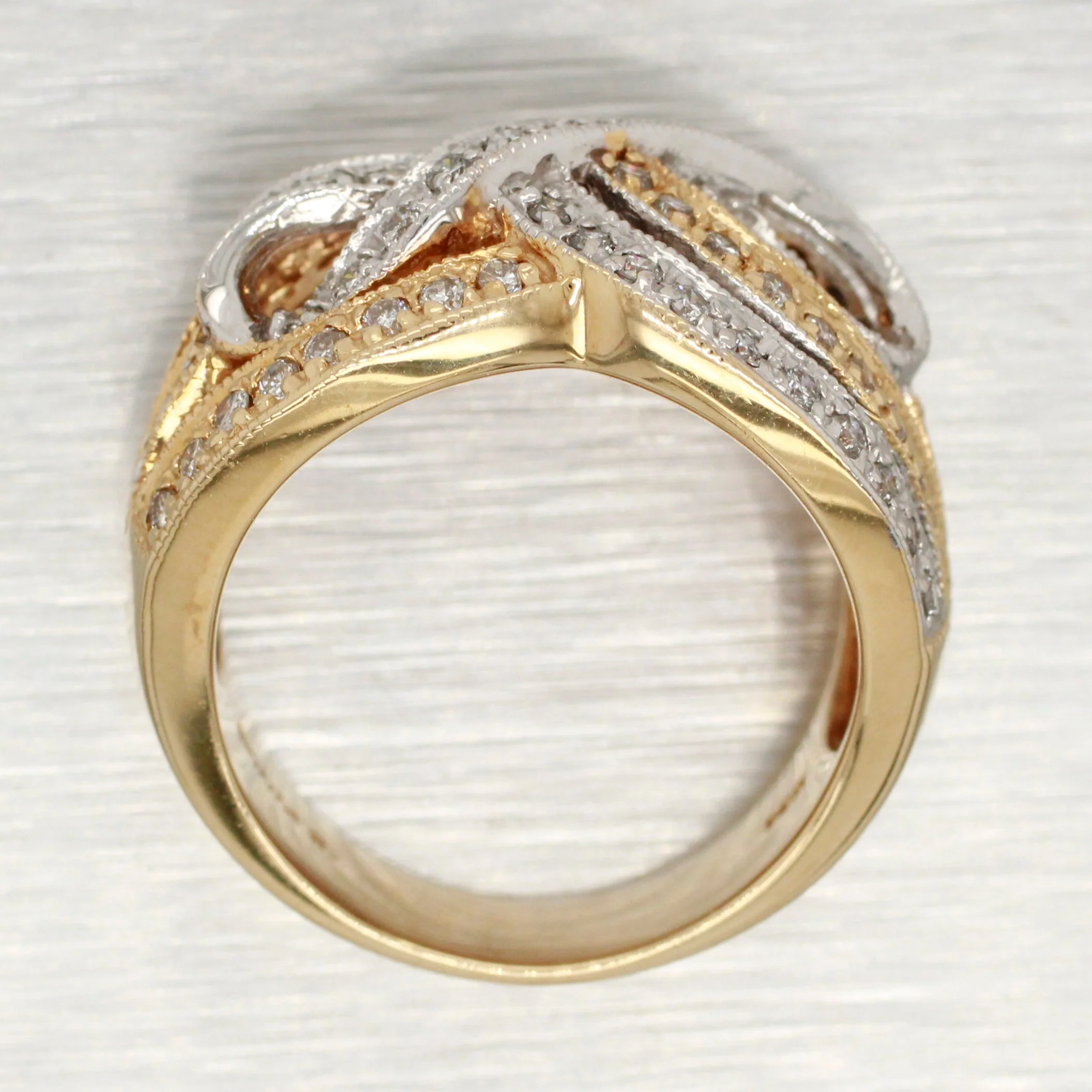 Sonia Bitton 1.25ctw Diamond Woven Waves Band Ring - 14k Yellow & White Gold - Image 8