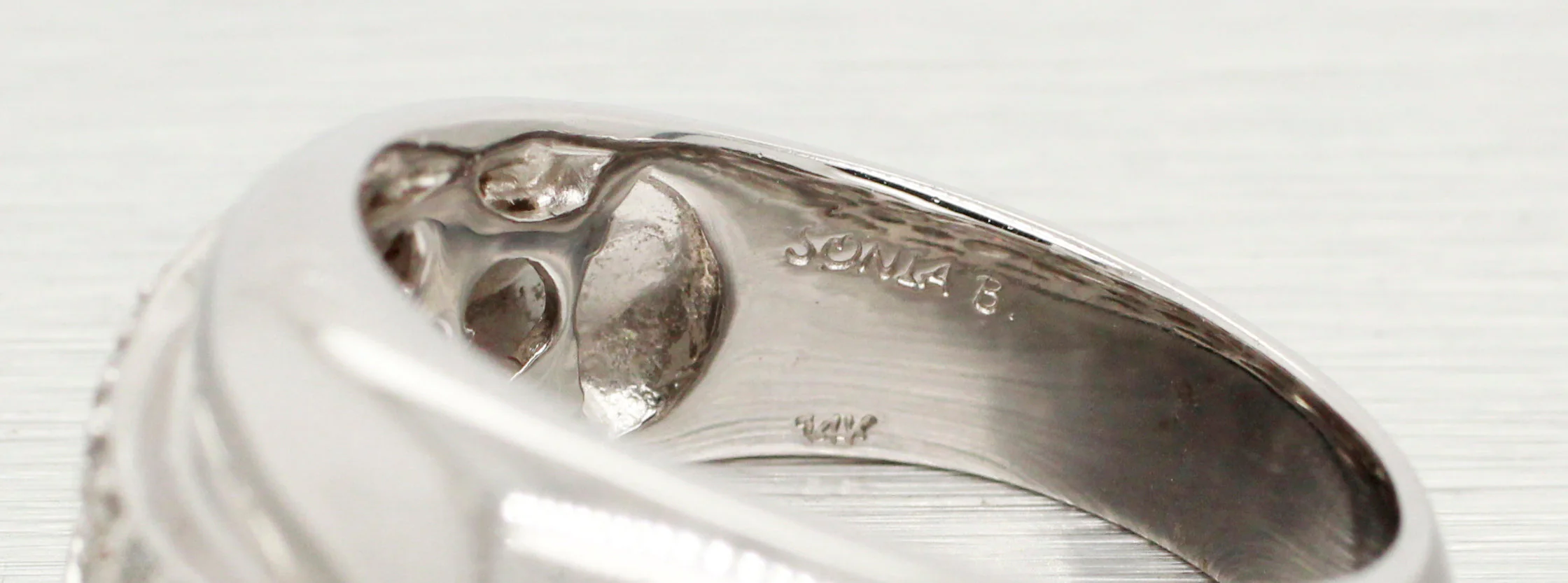 Sonia Bitton 1ctw Diamond Cluster Wave Band Ring | 14k White Gold - Image 3