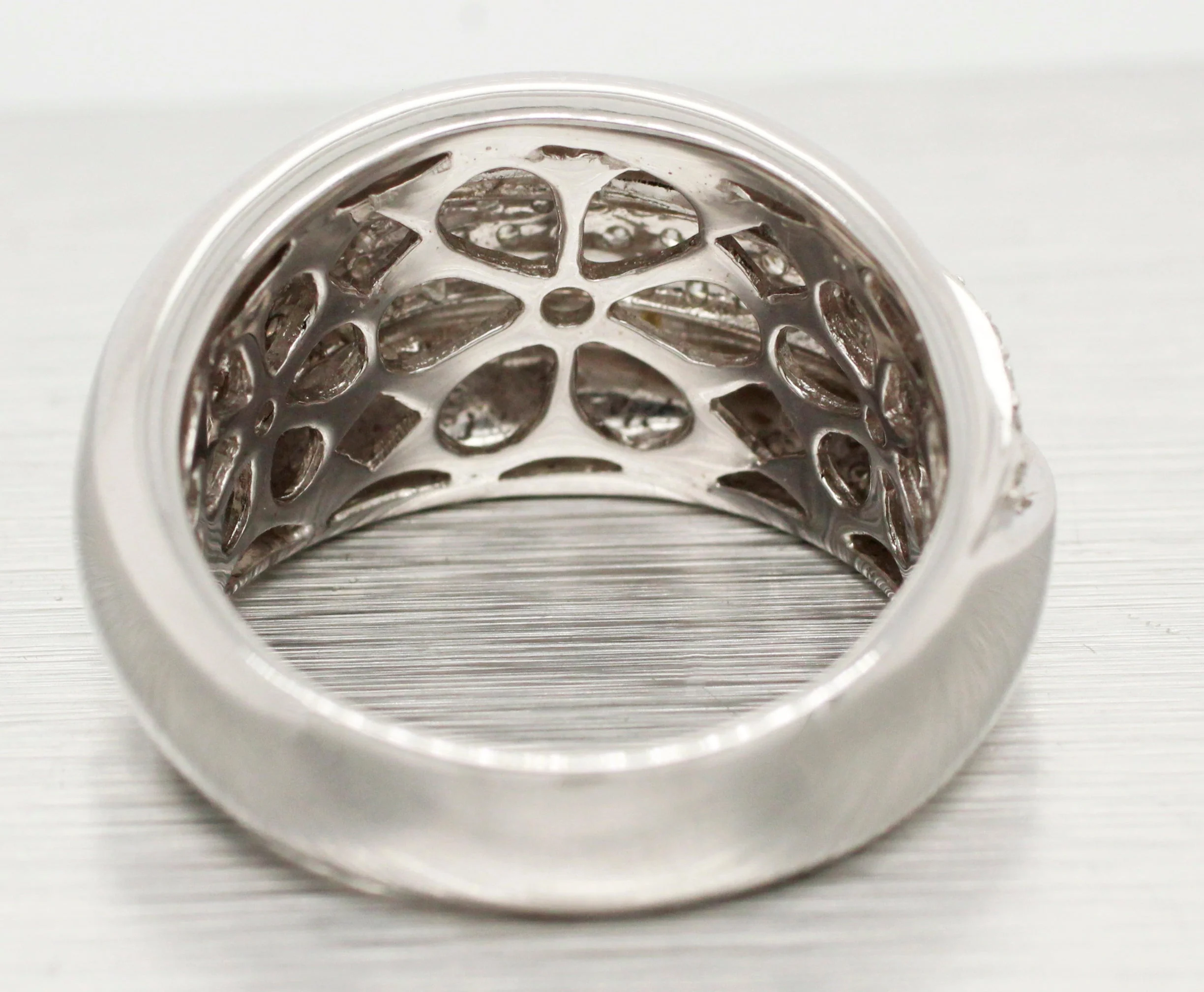 Sonia Bitton 1ctw Diamond Cluster Wave Band Ring | 14k White Gold - Image 5
