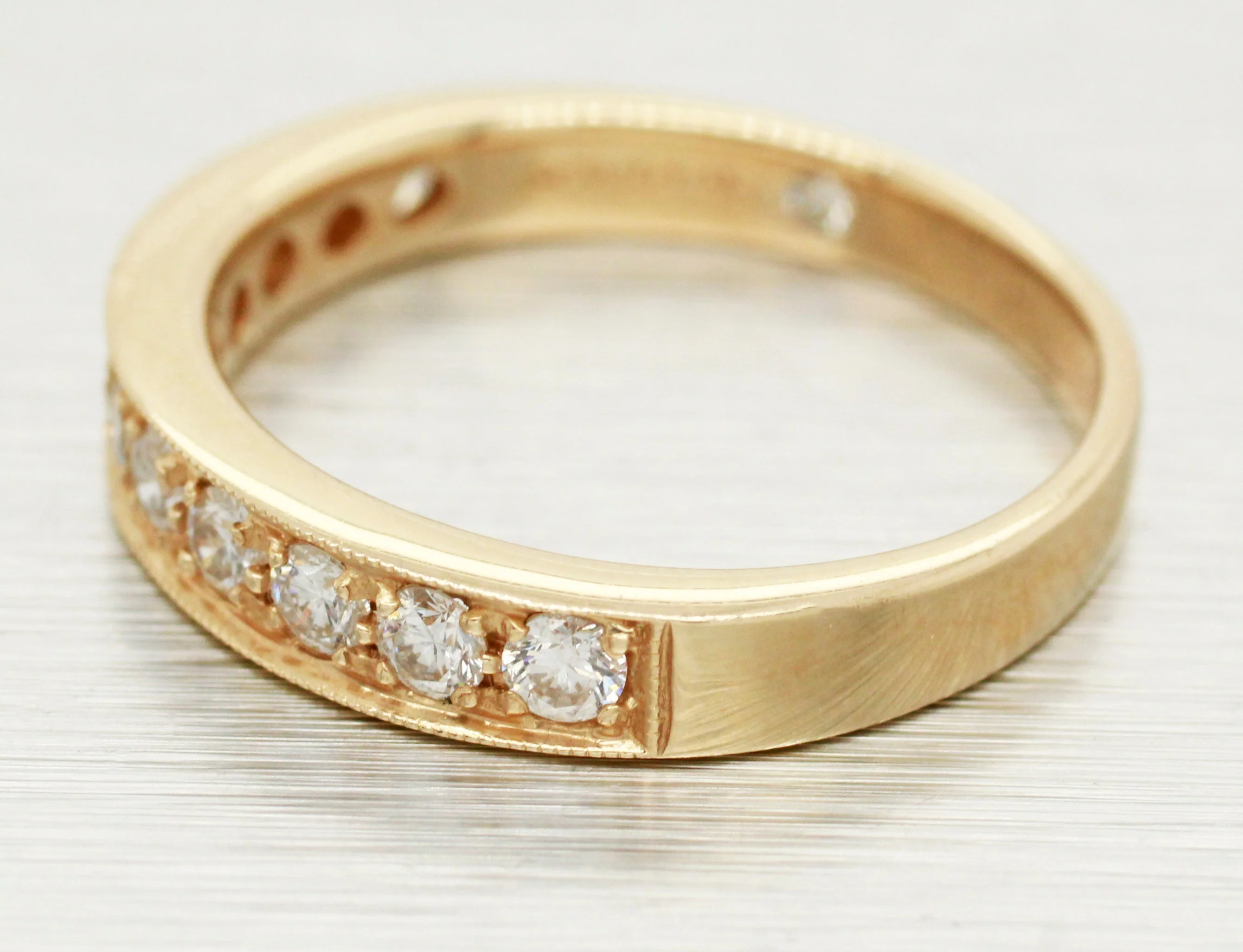 Sonia B Channel Set Diamond Ring - 14k Yellow Gold Band - Size 9 - Image 2