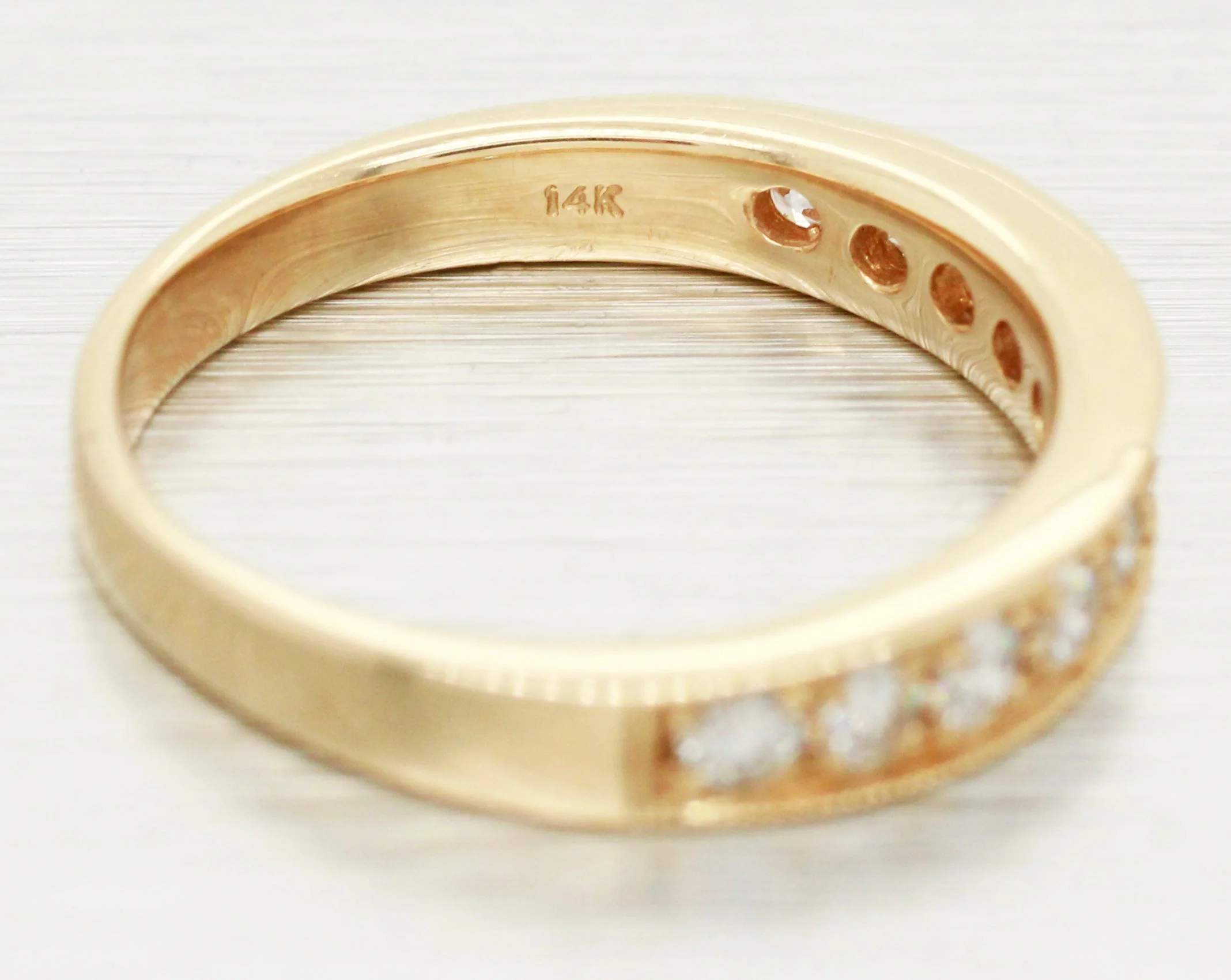Sonia B Channel Set Diamond Ring - 14k Yellow Gold Band - Size 9 - Image 4