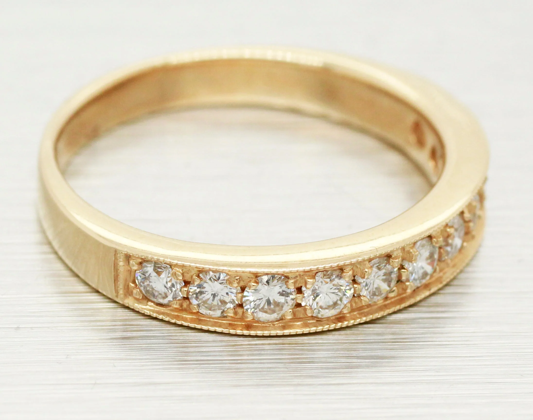 Sonia B Channel Set Diamond Ring - 14k Yellow Gold Band - Size 9 - Image 5