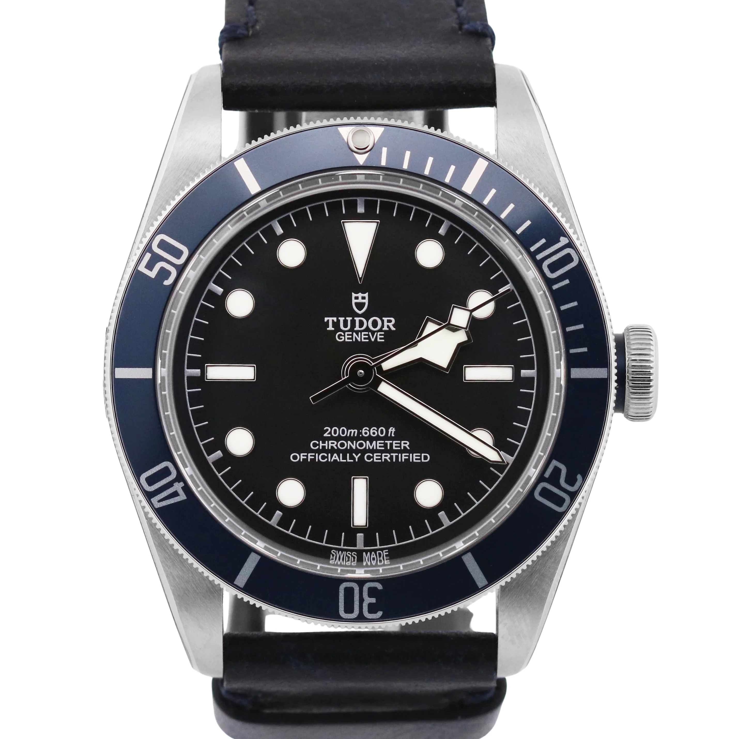 STICKERED 2020 PAPERS Tudor Black Bay BLUE Stainless Leather 41mm 79230B BOX