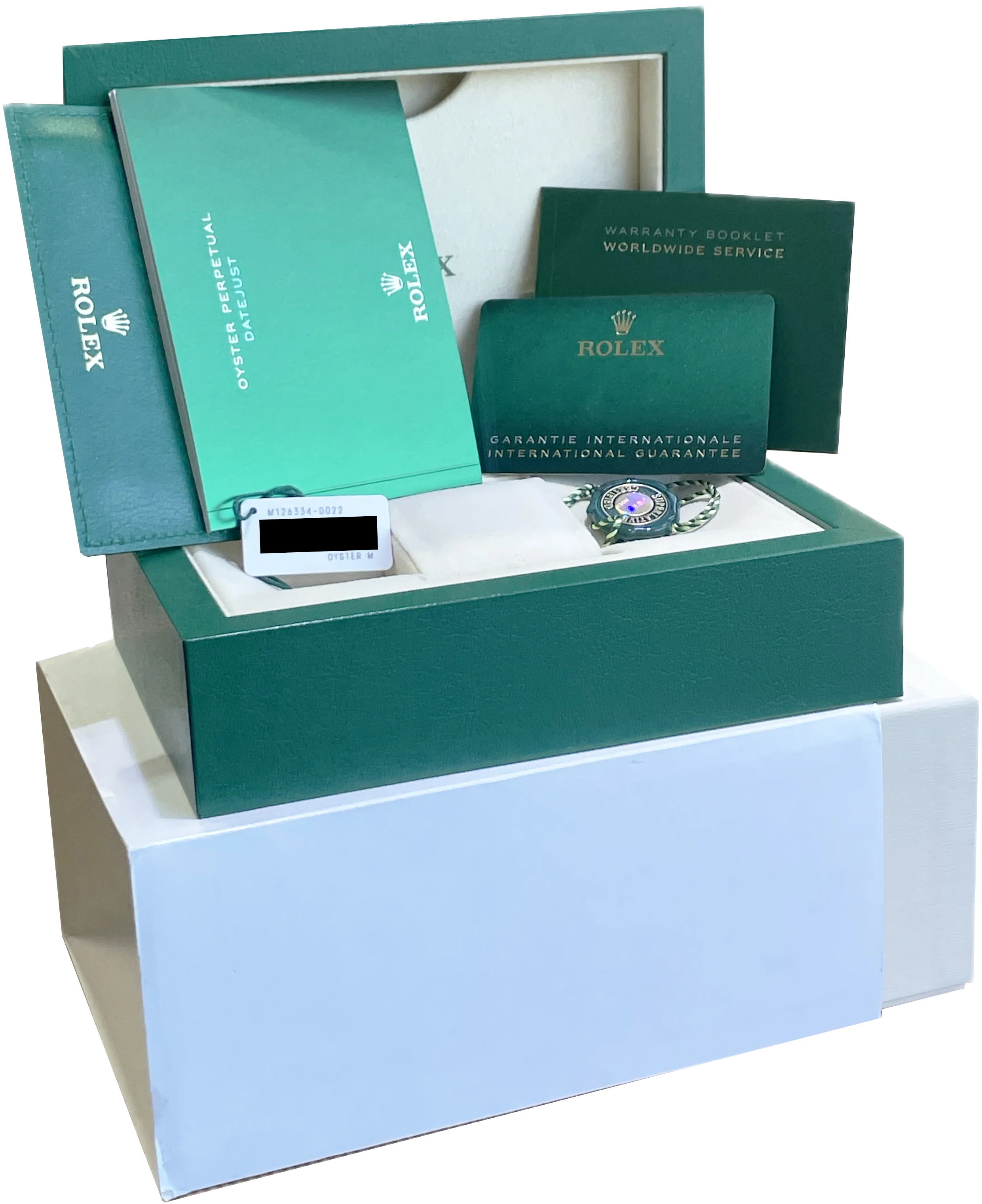STICKERED PAPERS Rolex DateJust 41mm Wimbledon JUBILEE FLUTED 126334 Watch BOX - Image 2