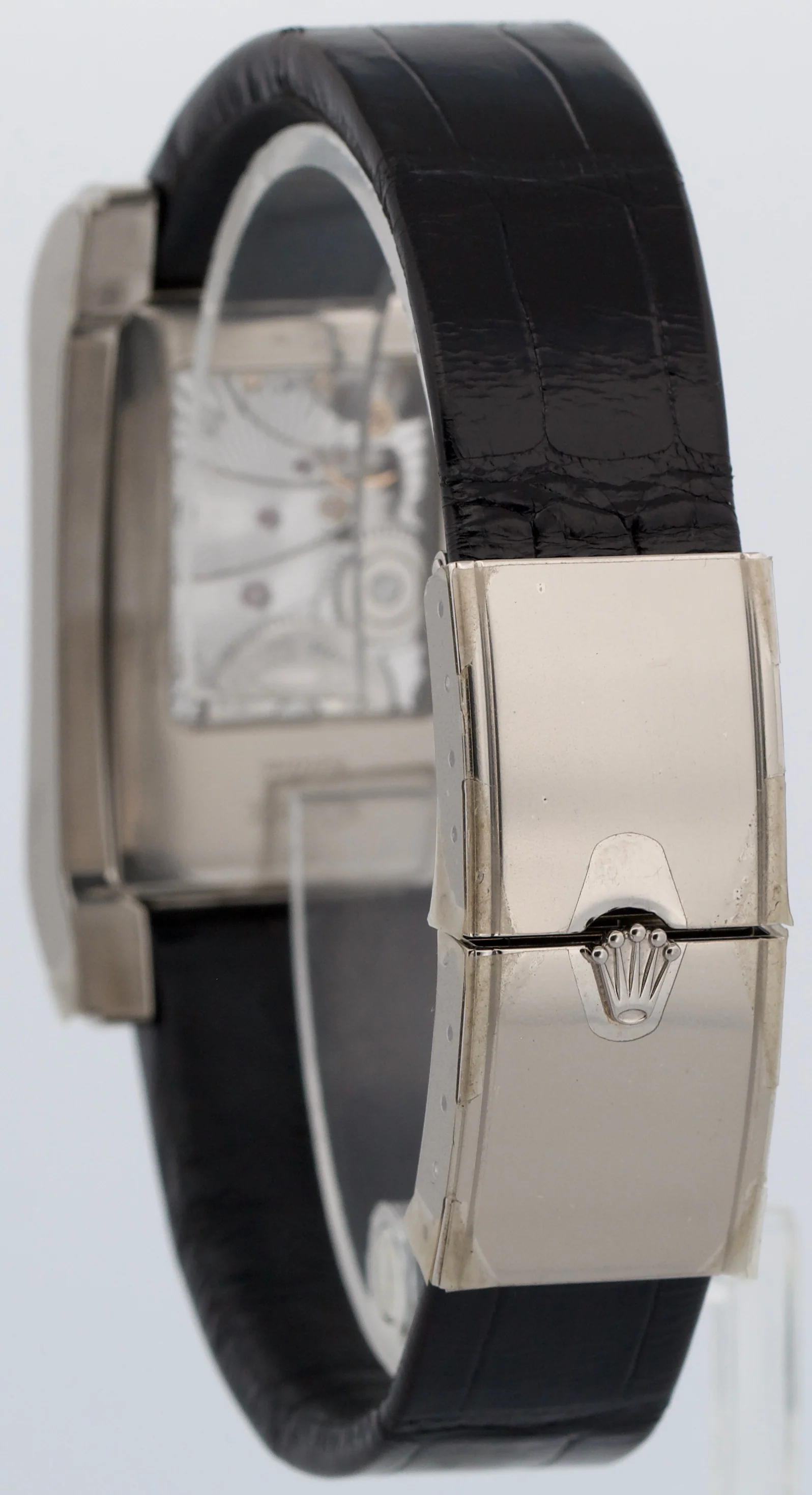 STICKERED Rolex Cellini Prince Dual Time BLACK 18K Gold 38mm x 28mm 5443/9 BOX - Image 5