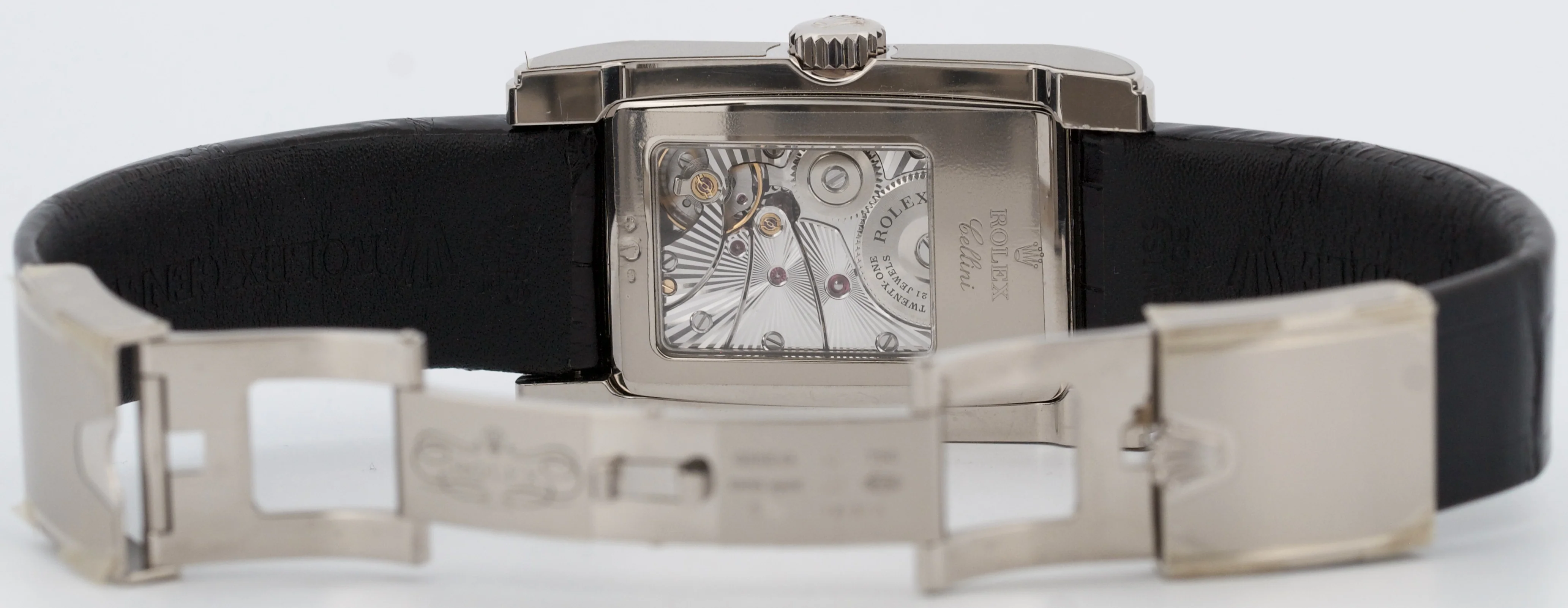 STICKERED Rolex Cellini Prince Dual Time BLACK 18K Gold 38mm x 28mm 5443/9 BOX - Image 7