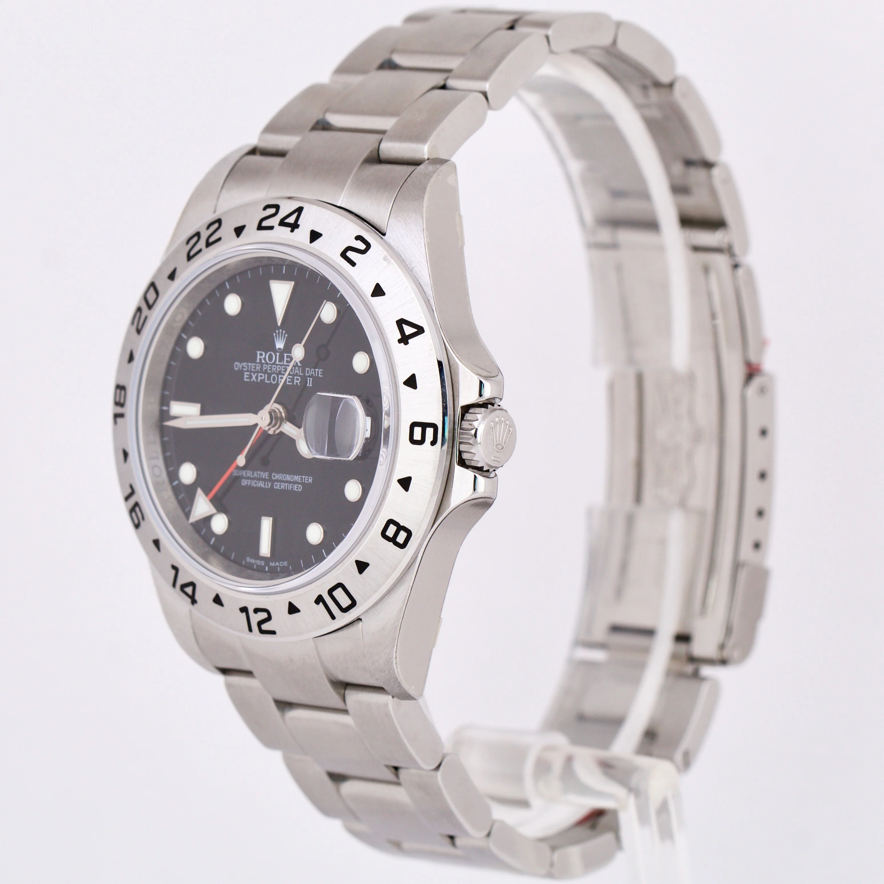 STICKERED UNWORN Rolex Explorer II REHAUT Black Steel 3186 40mm PAPERS 16570 BOX - Image 3