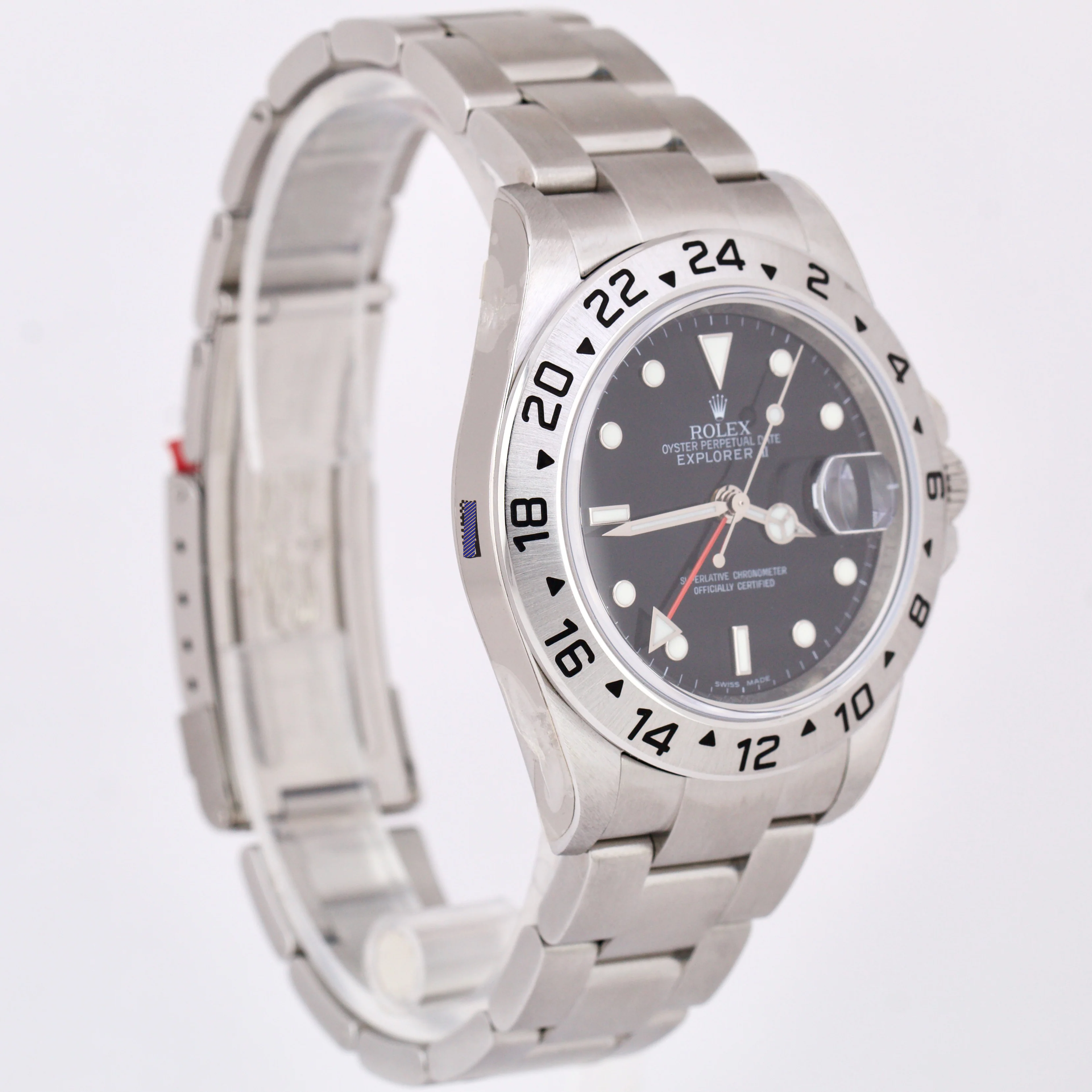 STICKERED UNWORN Rolex Explorer II REHAUT Black Steel 3186 40mm PAPERS 16570 BOX - Image 4