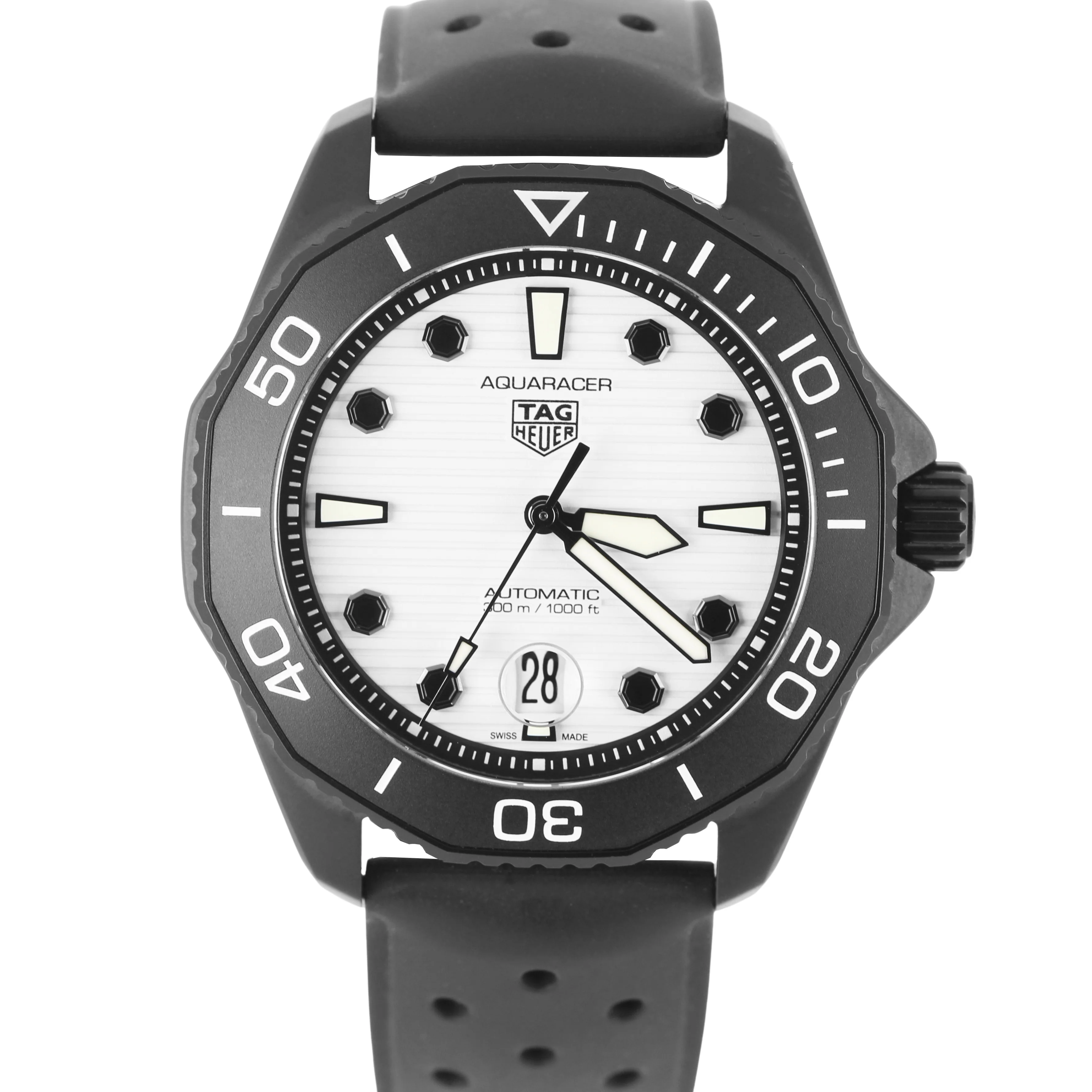 Tag Heuer Aquaracer Professional Date DLC Steel White 43mm WBP201D Watch BOX
