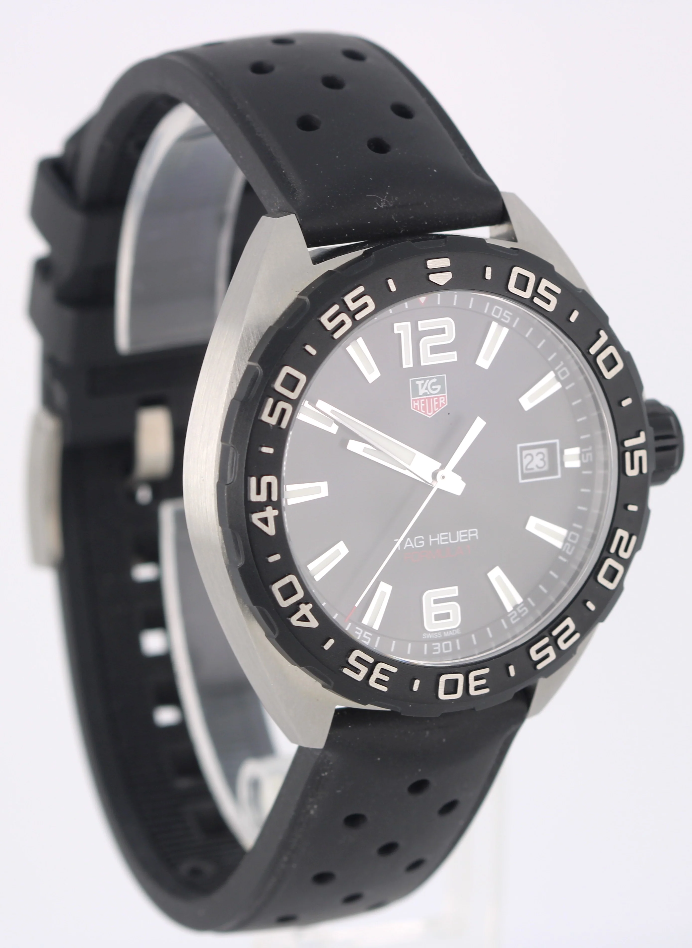 Tag Heuer Formula 1 Date Stainless Steel Black 41mm WAZ1111 Quartz Rubber Watch - Image 4