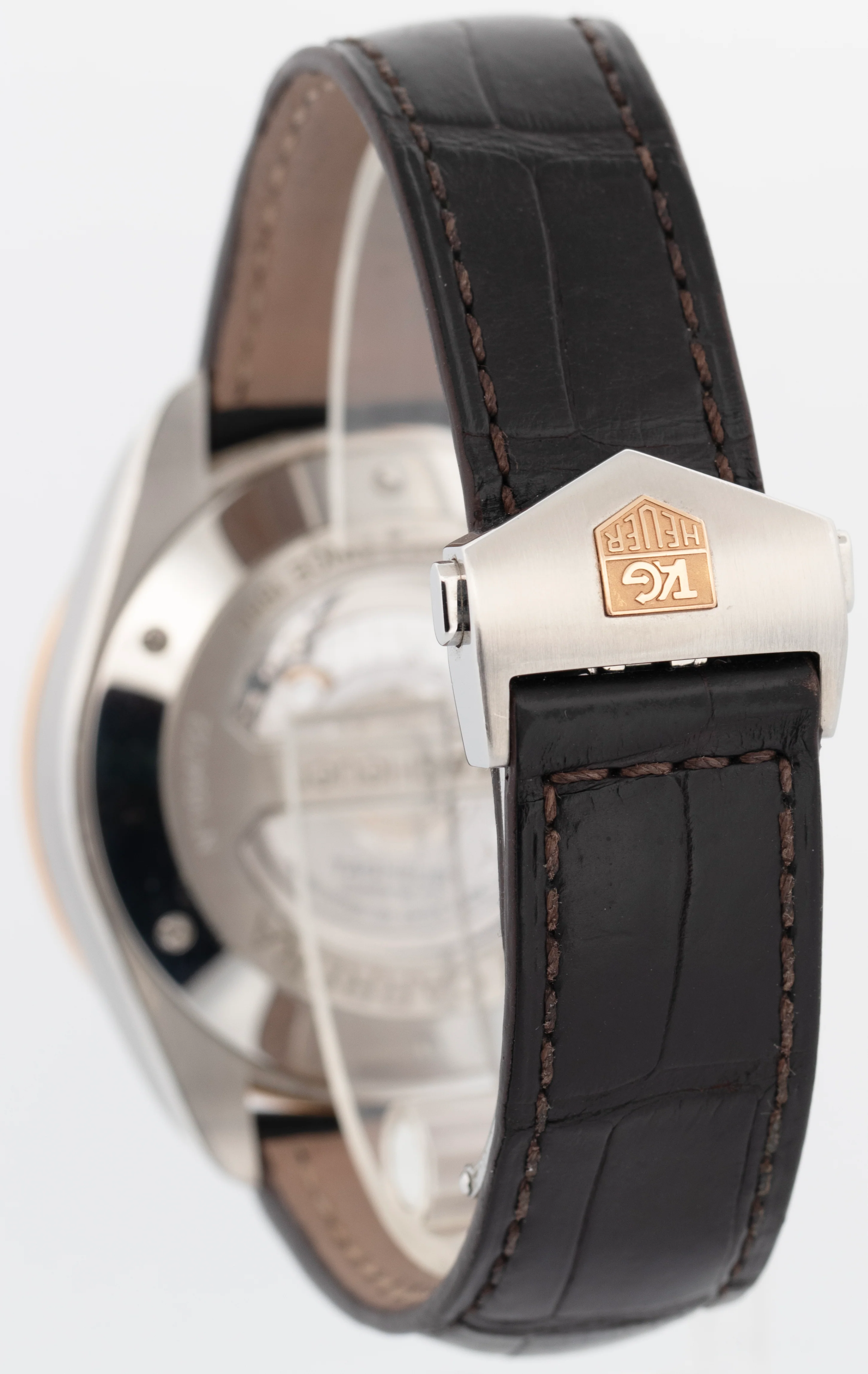 Tag Heuer Grand Carrera Brown 43mm Chrono Rose Gold Steel Watch CAV515C.FC6225 - Image 4