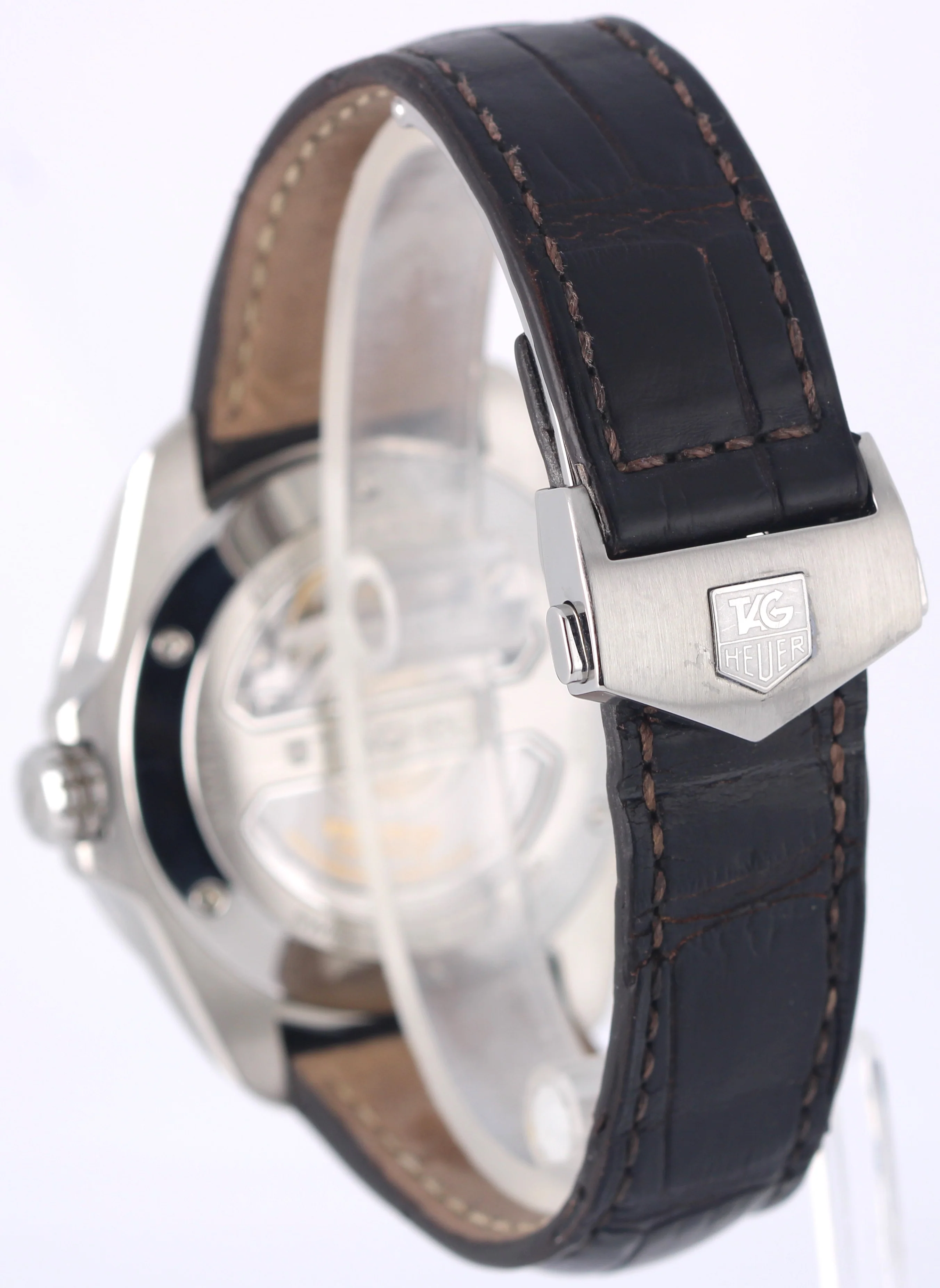 Tag Heuer Grand Carrera Stainless Steel Brown 40mm WAV511C Leather Watch - Image 6