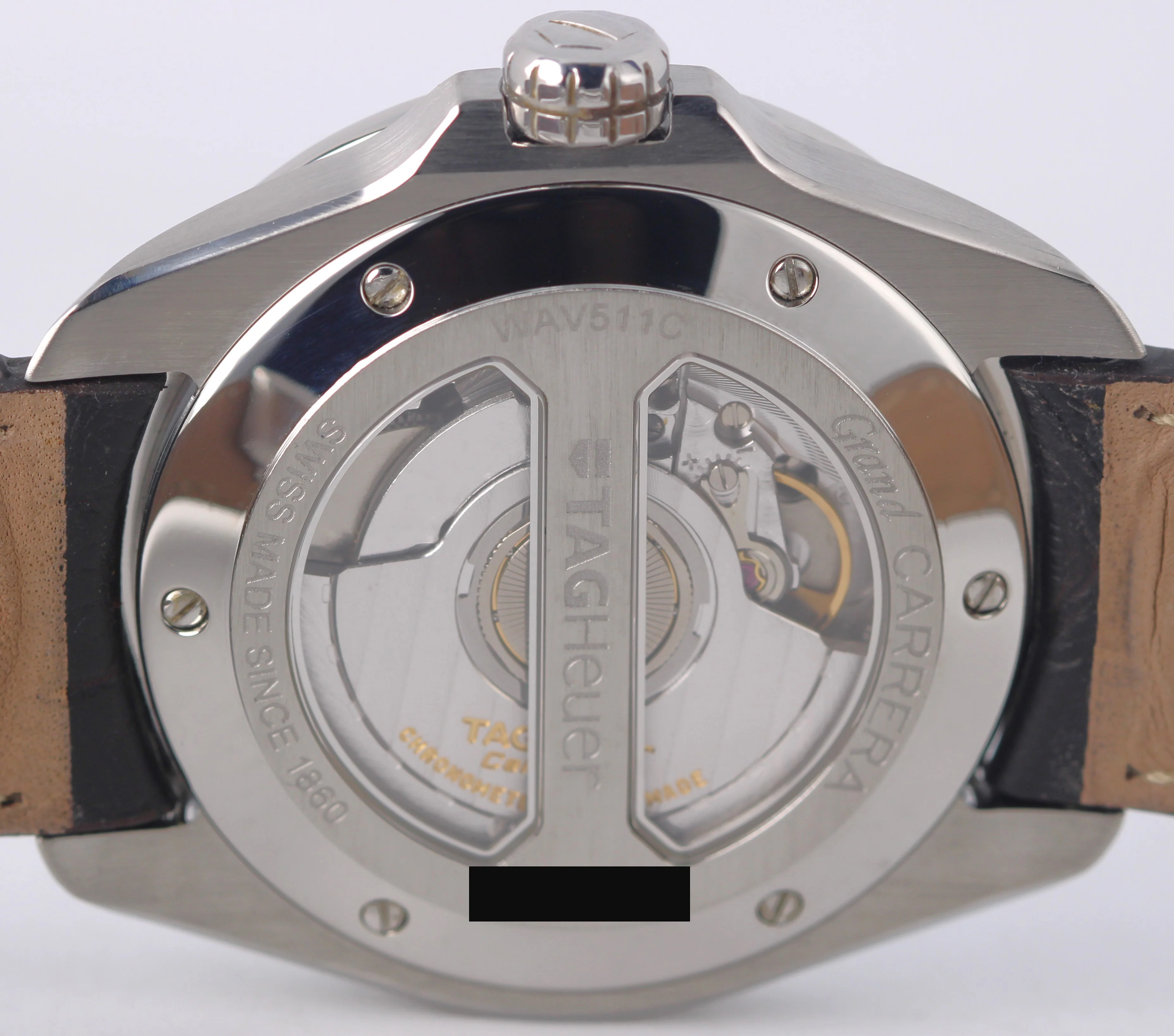 Tag Heuer Grand Carrera Stainless Steel Brown 40mm WAV511C Leather Watch - Image 9