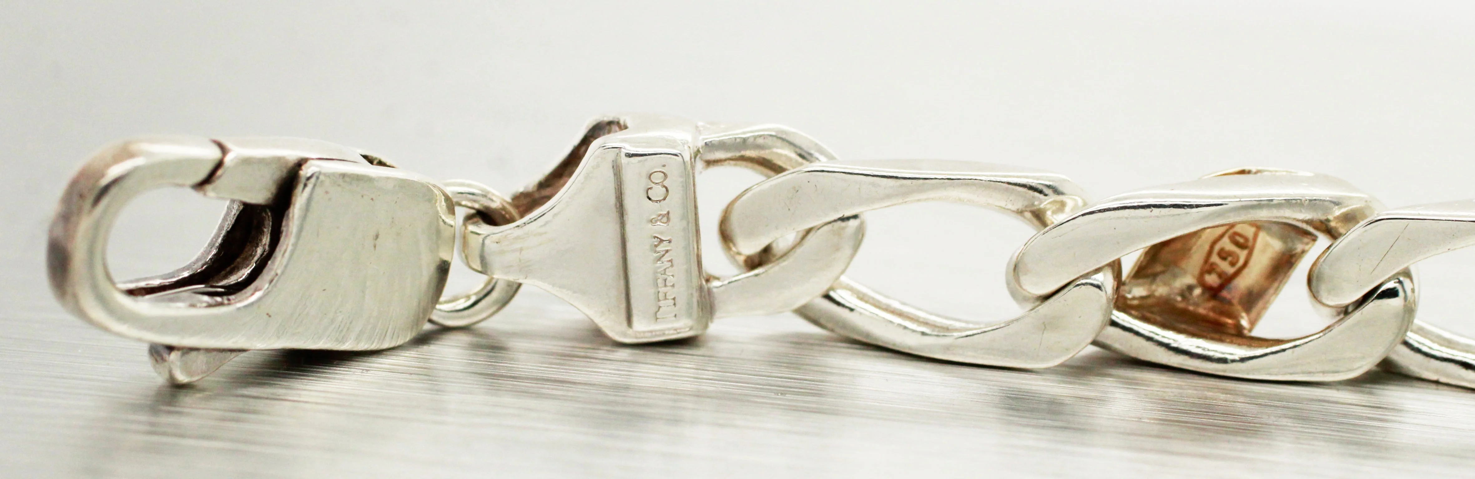 Tiffany & Co. 925 Sterling Silver & 18K Yellow Gold Chain Bracelet 7.50" w/ Box - Image 7