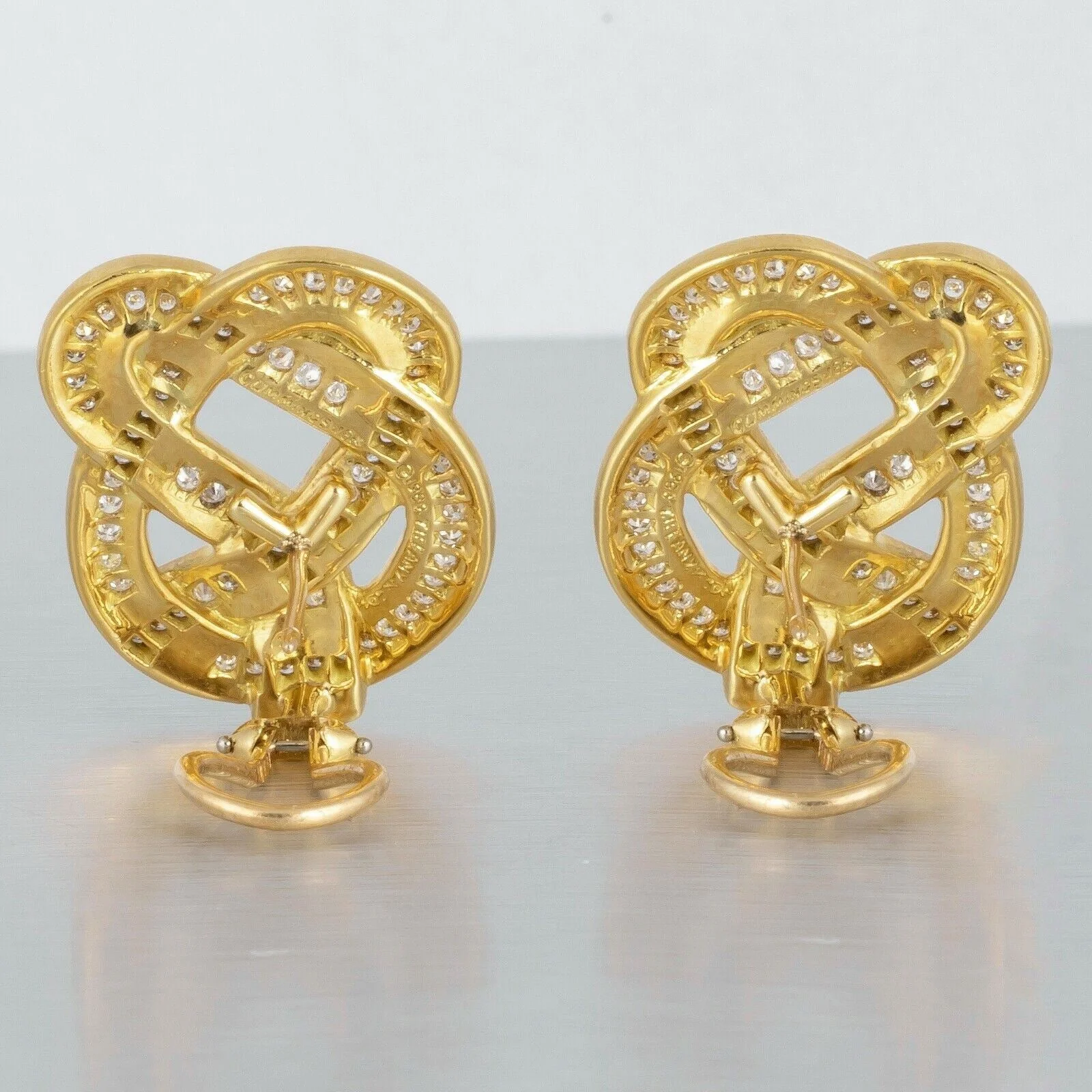 Tiffany & Co. Angela Cummings 1.50ctw Diamond Pretzel Earrings - 18k Yellow Gold - Image 3
