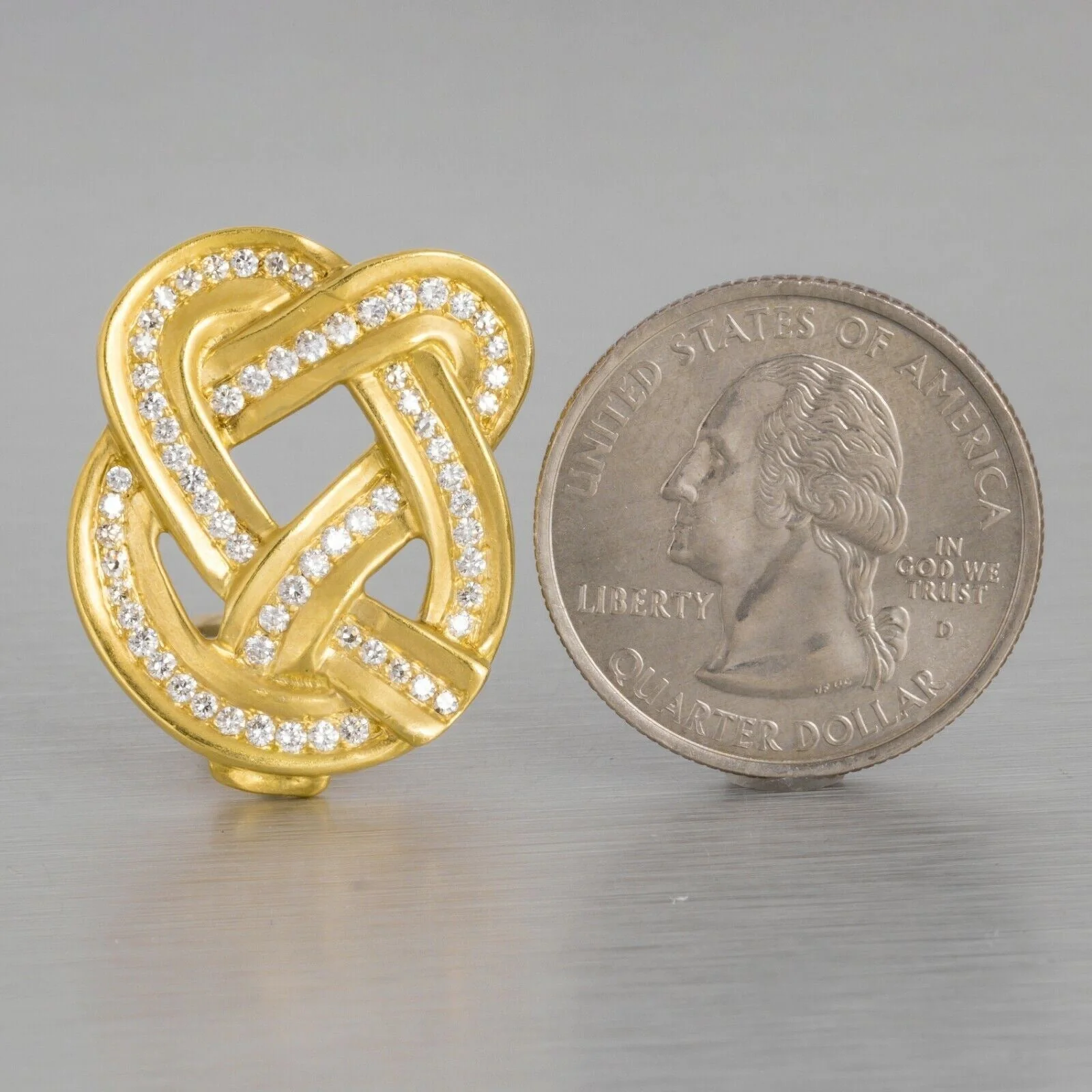 Tiffany & Co. Angela Cummings 1.50ctw Diamond Pretzel Earrings - 18k Yellow Gold - Image 4