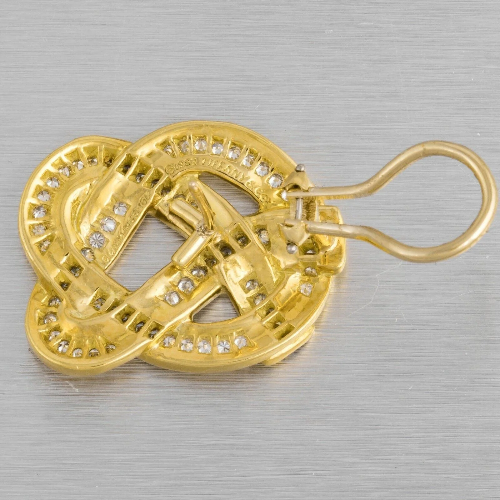 Tiffany & Co. Angela Cummings 1.50ctw Diamond Pretzel Earrings - 18k Yellow Gold - Image 5