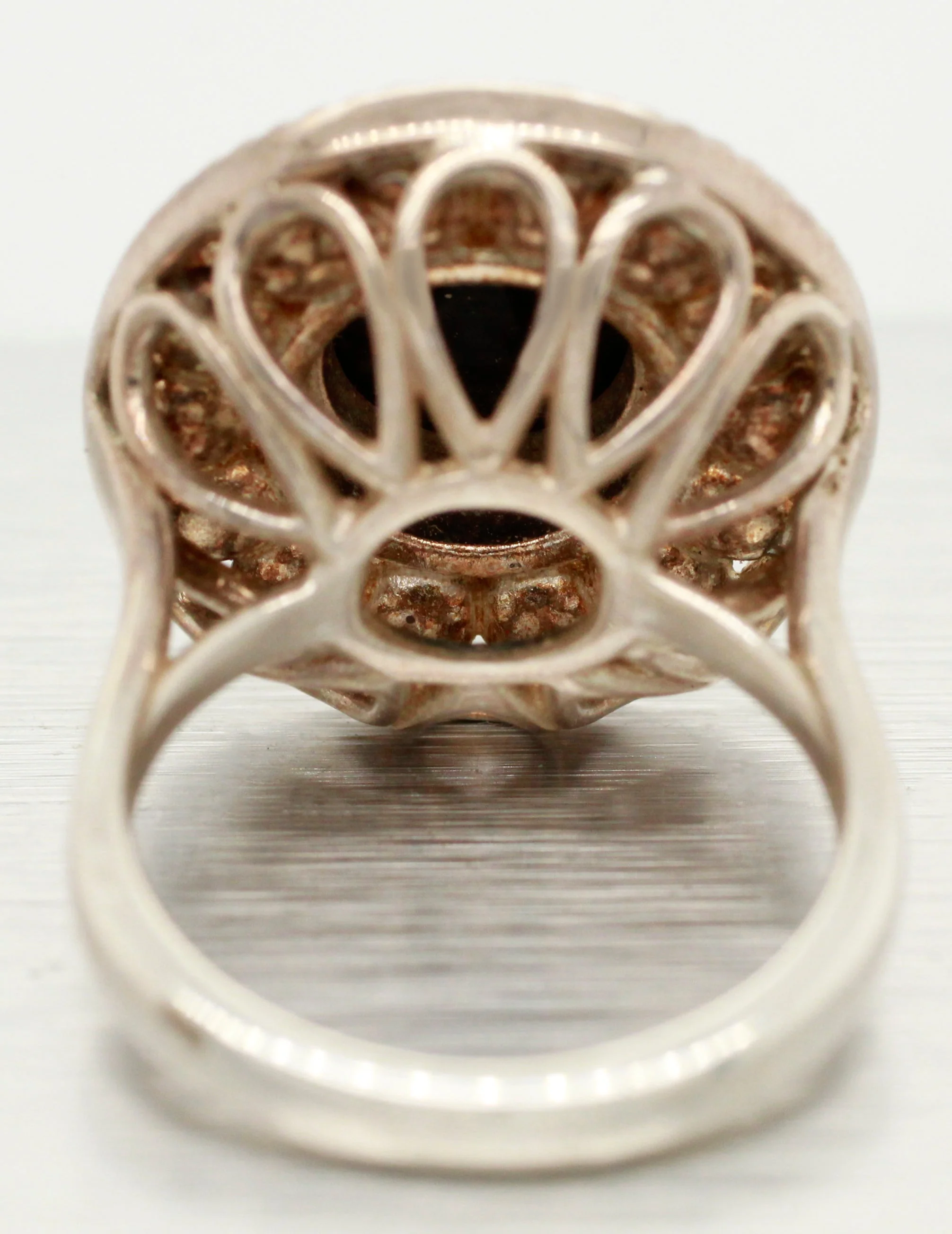Tiffany & Co. Onyx & Pearl Halo Cocktail Ring - Ziegfield 925 Sterling Siver - Image 6
