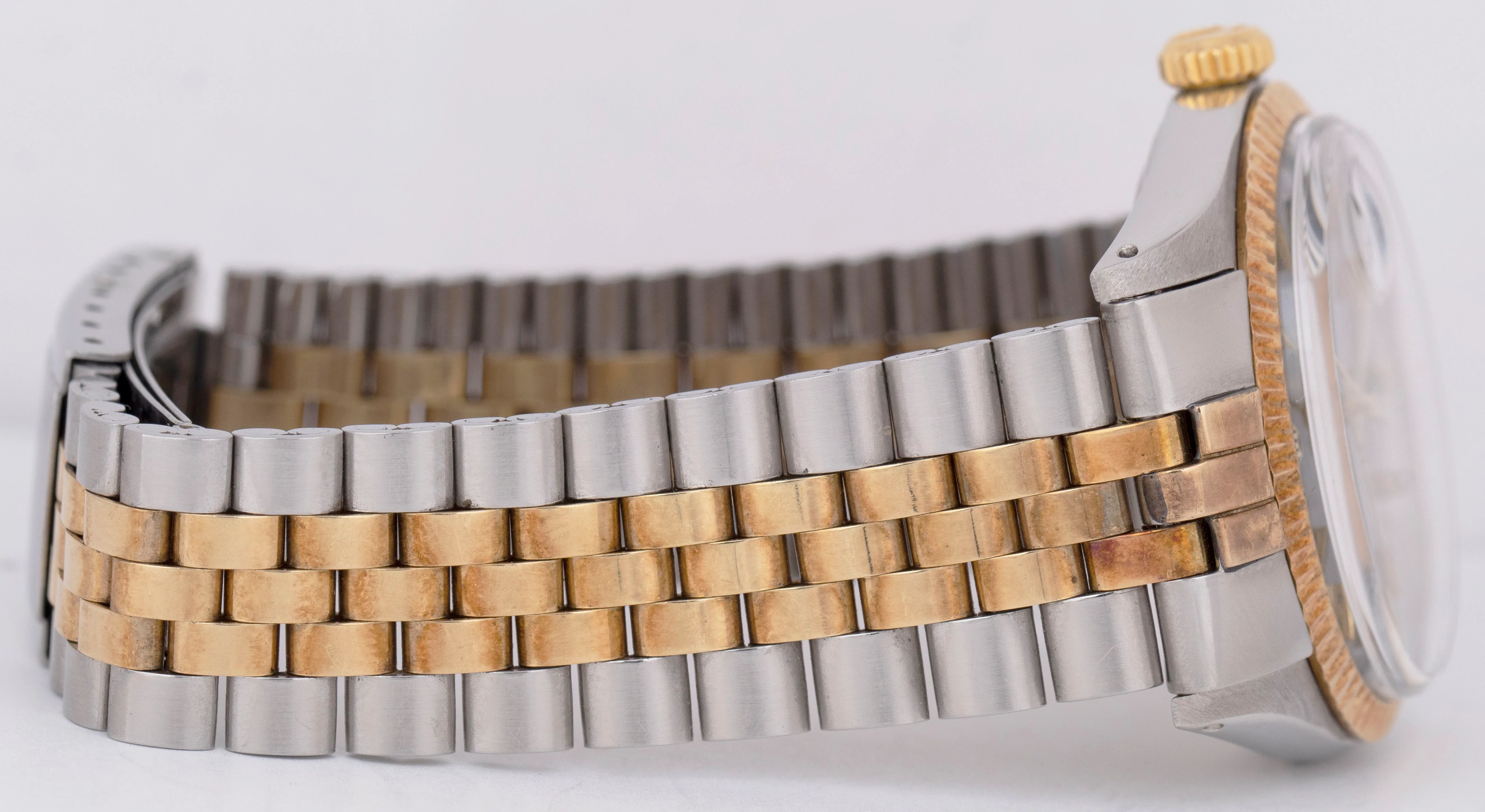TOP CONDITION 1971 Rolex DateJust 36mm Black 14K Gold Two-Tone Steel Watch 1601 - Image 10