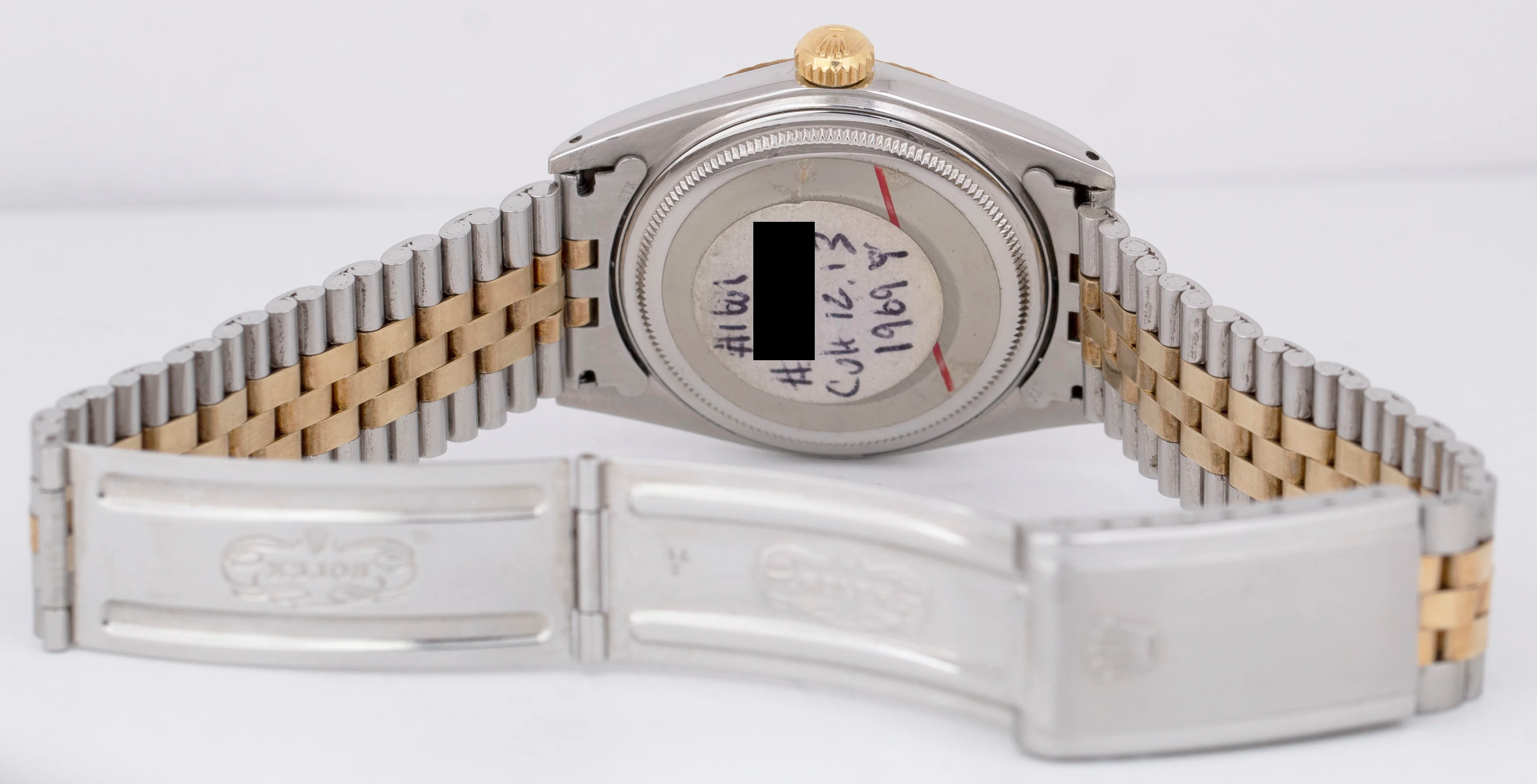 TOP CONDITION 1971 Rolex DateJust 36mm Black 14K Gold Two-Tone Steel Watch 1601 - Image 11