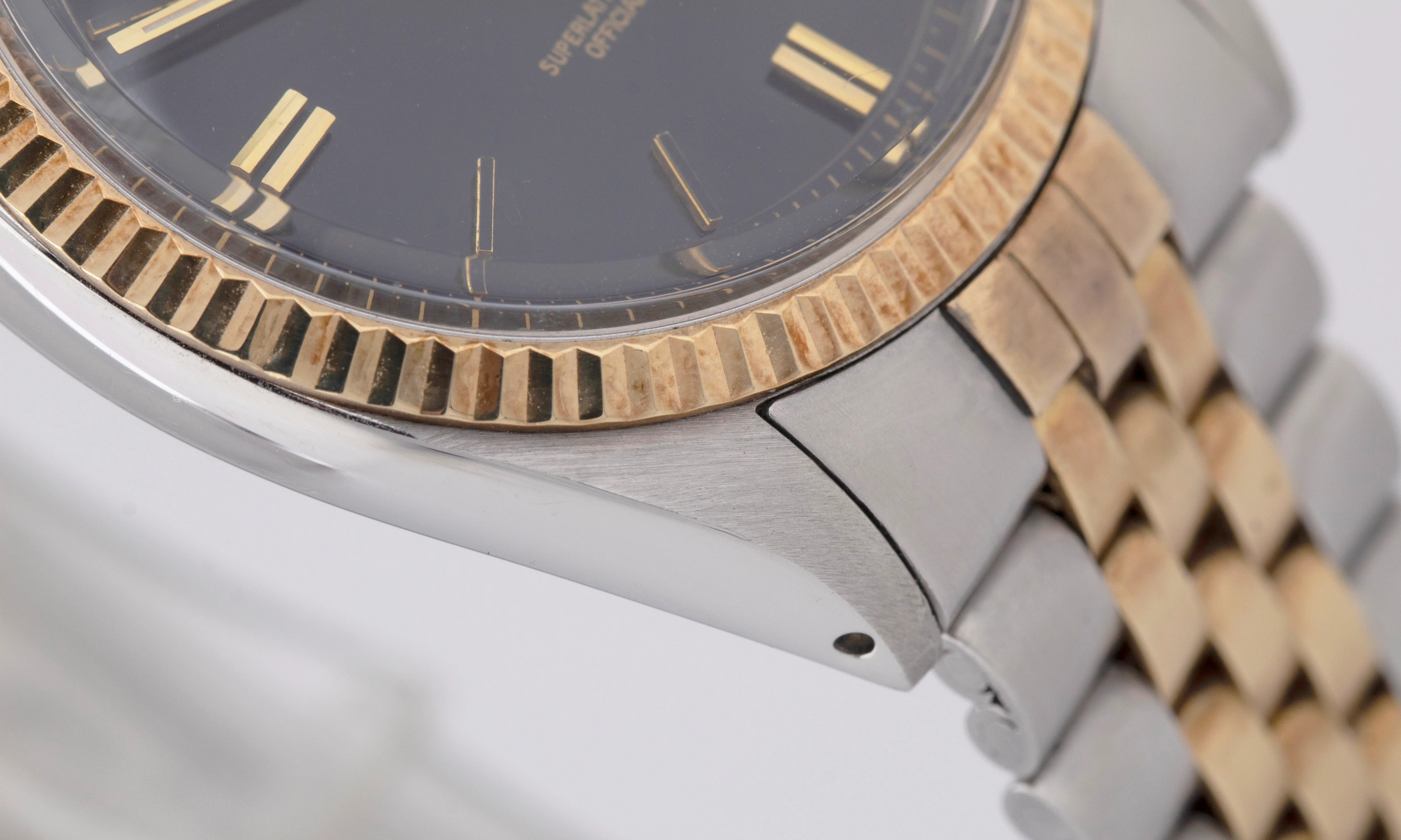 TOP CONDITION 1971 Rolex DateJust 36mm Black 14K Gold Two-Tone Steel Watch 1601 - Image 6