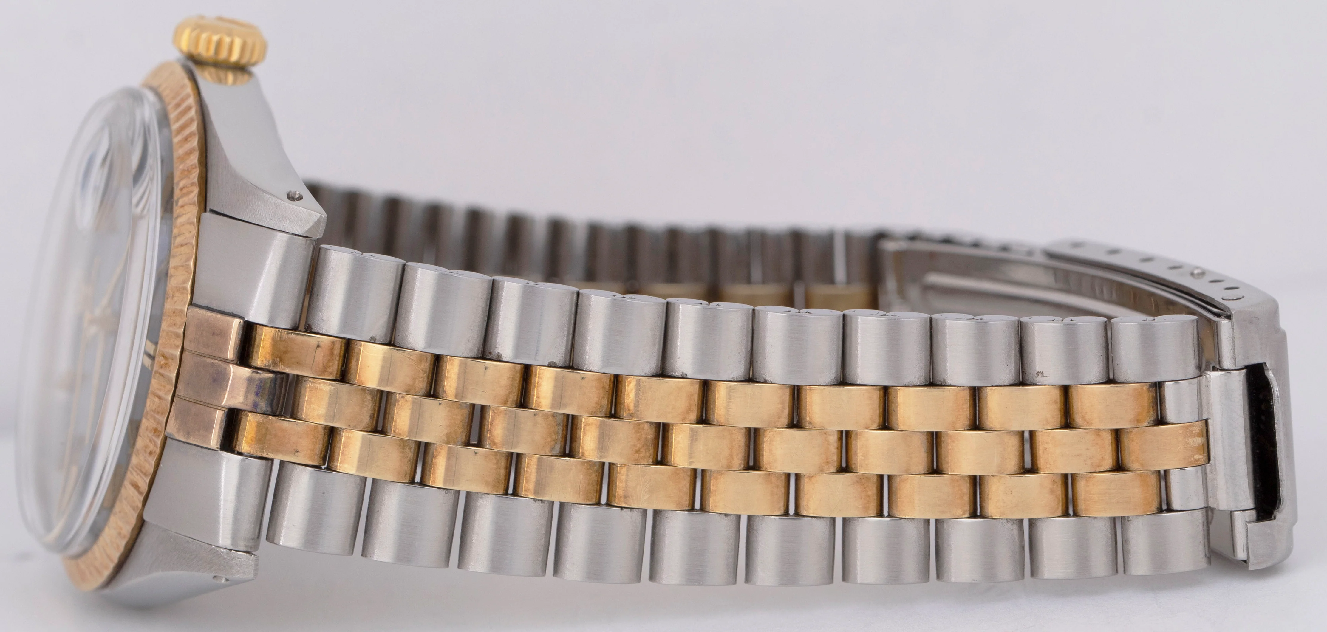 TOP CONDITION 1971 Rolex DateJust 36mm Black 14K Gold Two-Tone Steel Watch 1601 - Image 9