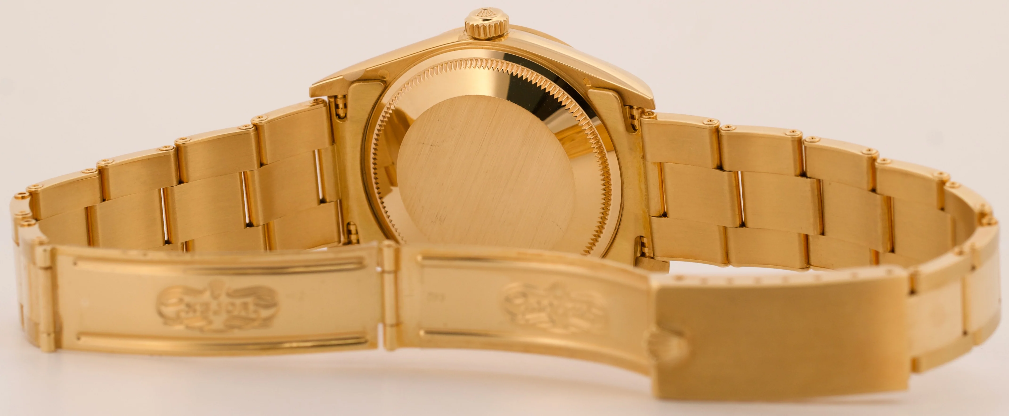 TOP CONDITION PAPERS Rolex Oyster Perpetual Date 34mm CHAMPAGNE 18K 15238 BOX - Image 9