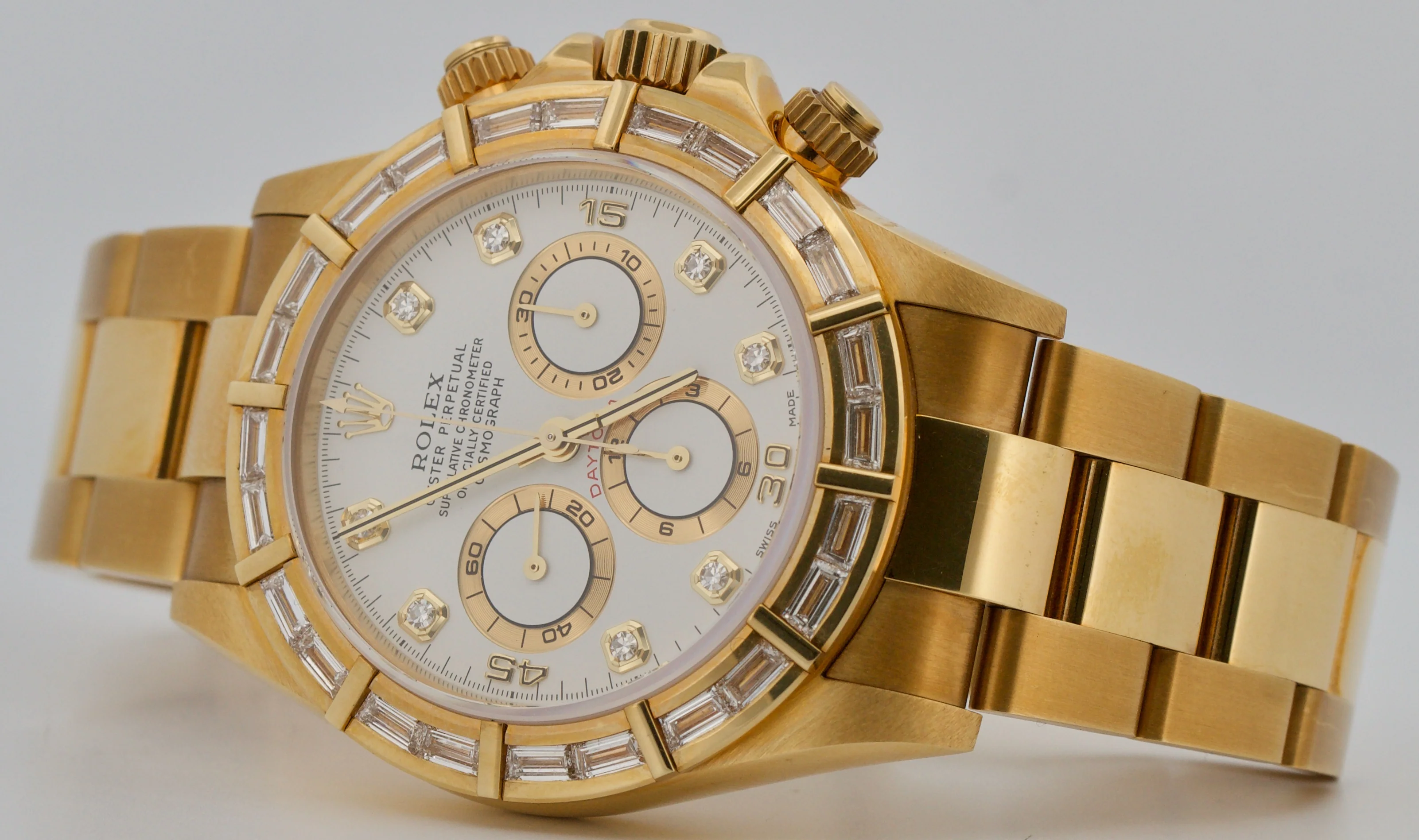 1999 TOP CONDITION PAPERS Rolex Daytona FACTORY BAGUETTE 18K GOLD 16568 BOX - Image 11