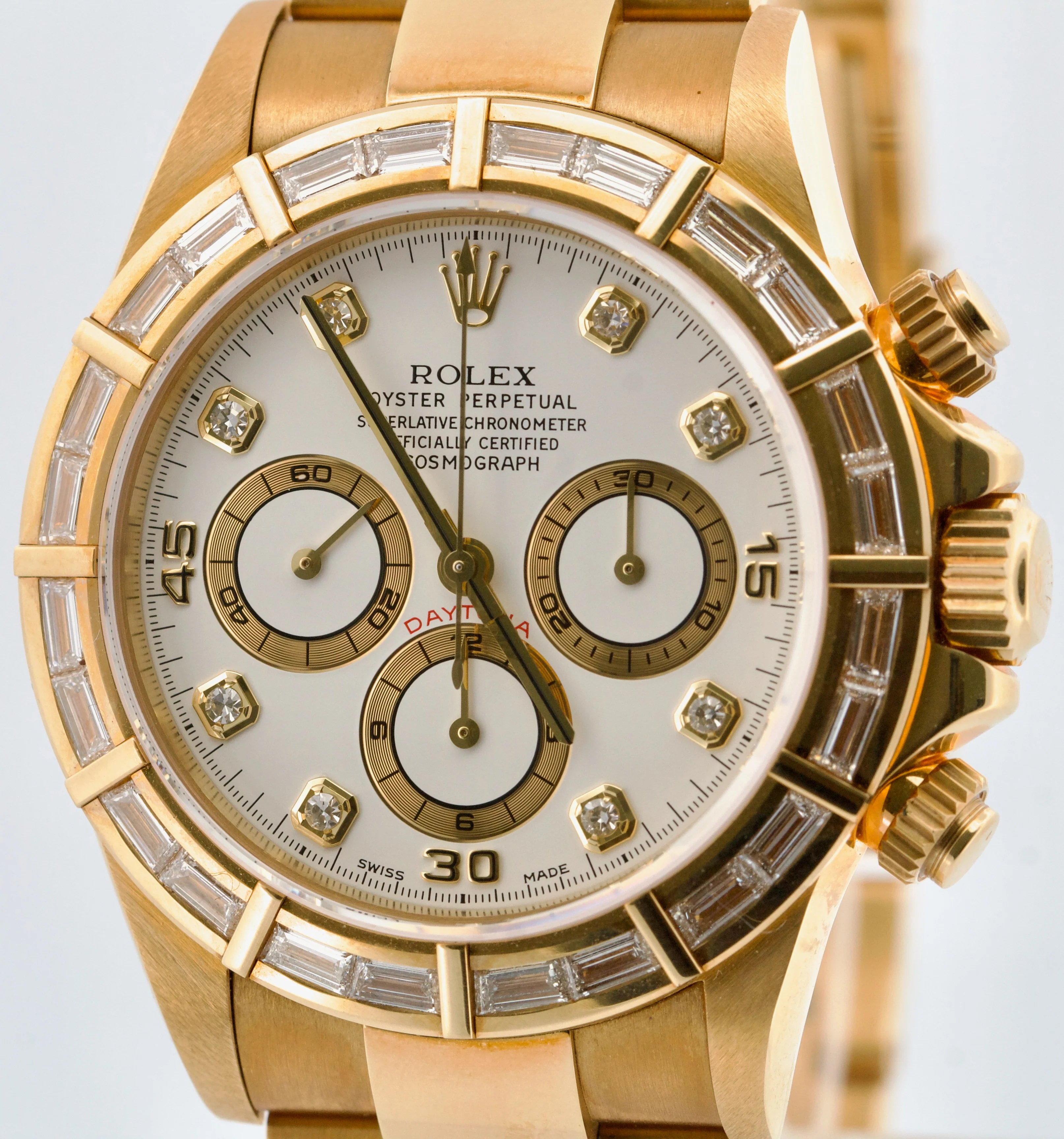 1999 TOP CONDITION PAPERS Rolex Daytona FACTORY BAGUETTE 18K GOLD 16568 BOX - Image 12
