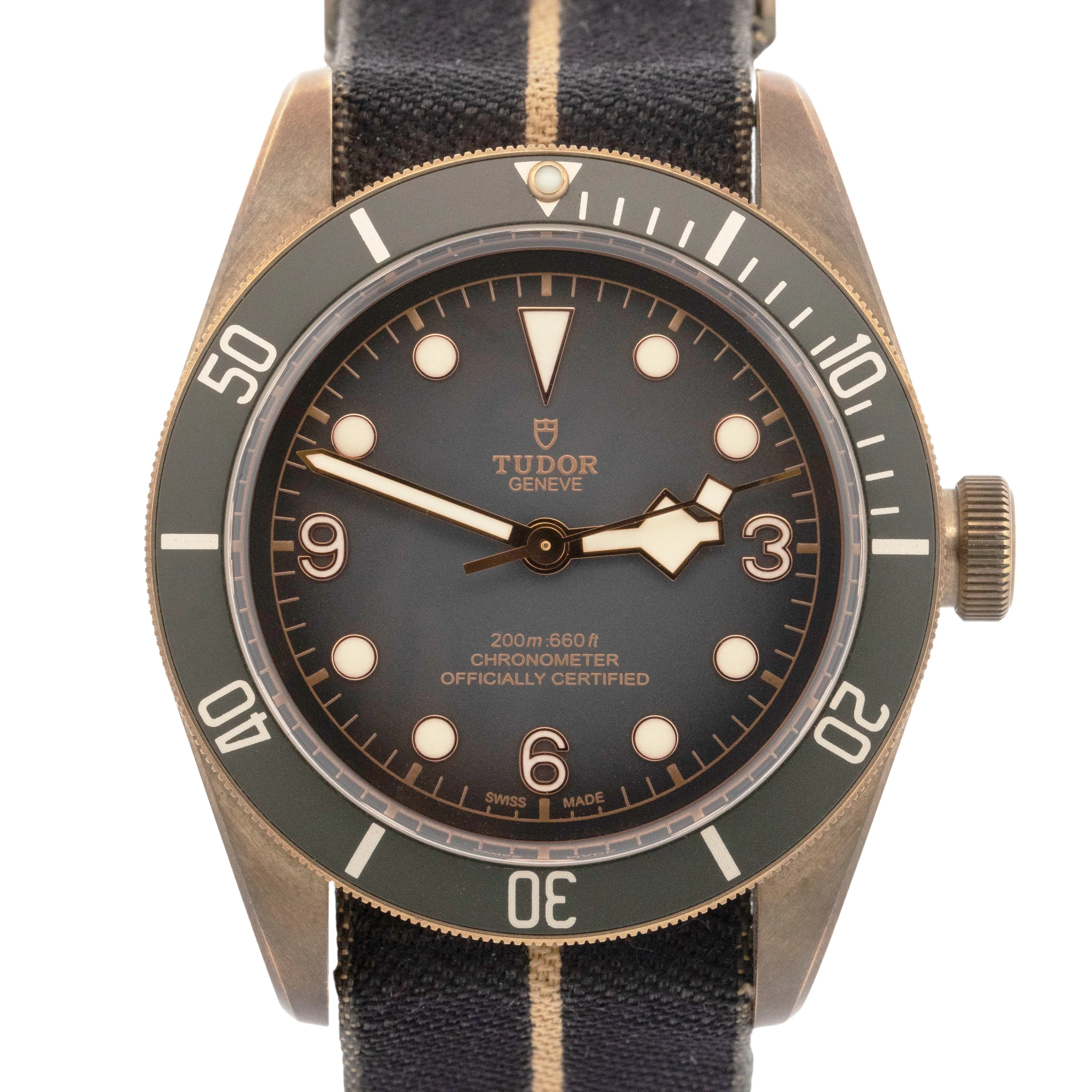 Tudor Black Bay Heritage Bronze NATO Slate Grey Dive 79250 BA 43mm Watch BOX