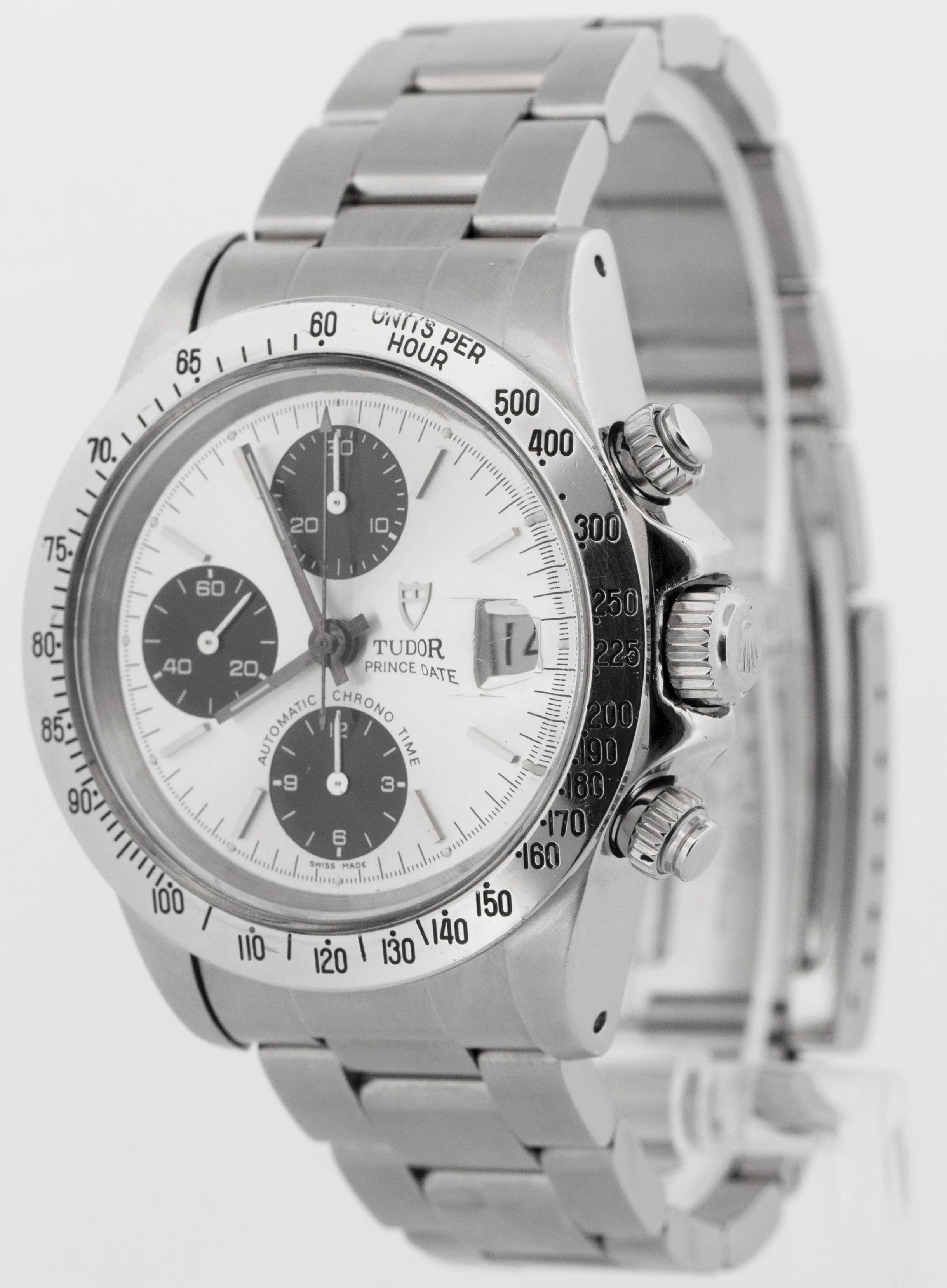 Tudor Prince Date Chronograph Big Block Silver 94300 40mm Steel Automatic Watch - Image 3