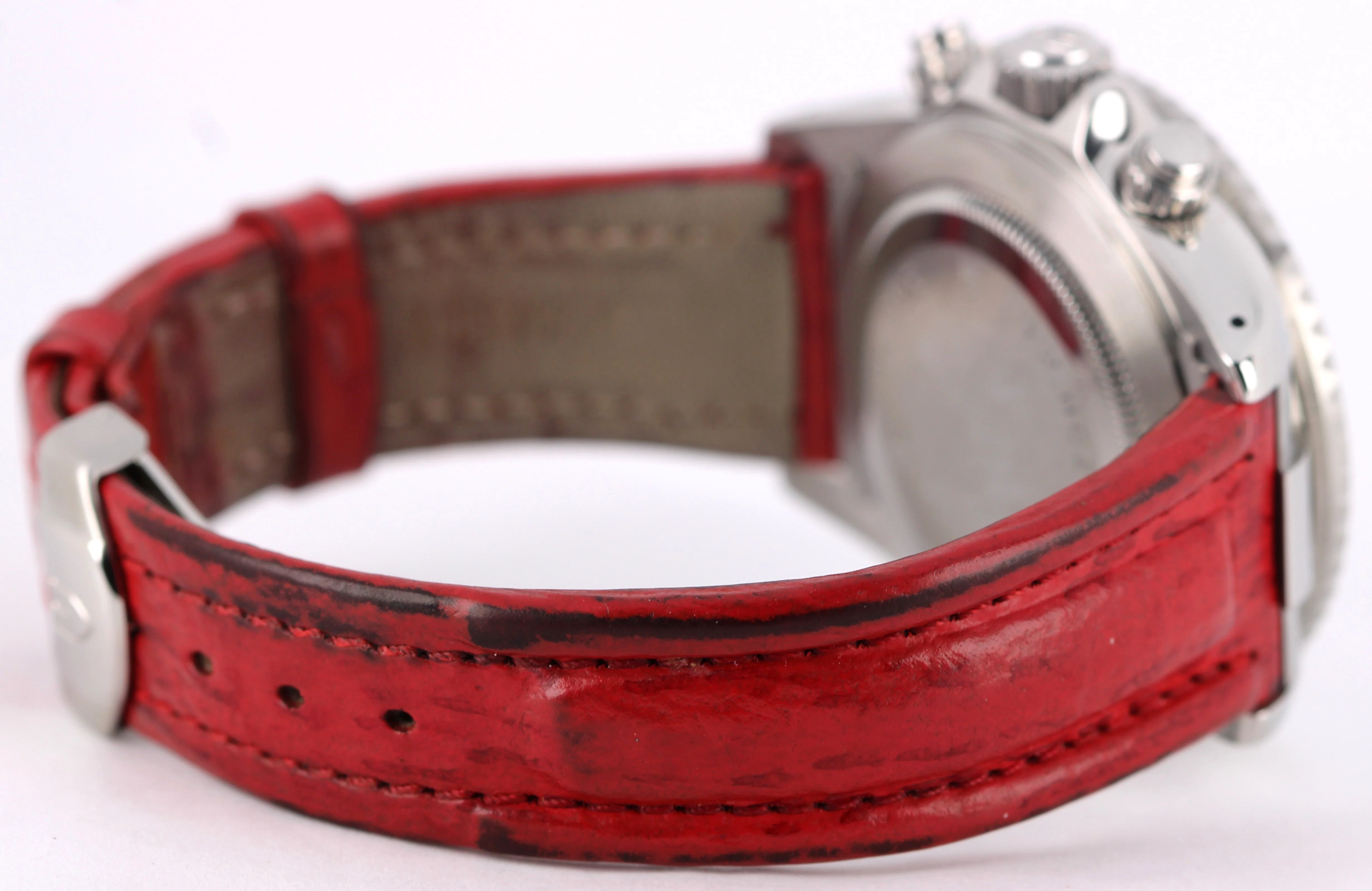 Tudor Prince Date Chronograph TIGER WOODS Steel RED 40mm Leather 79270P Watch - Image 8