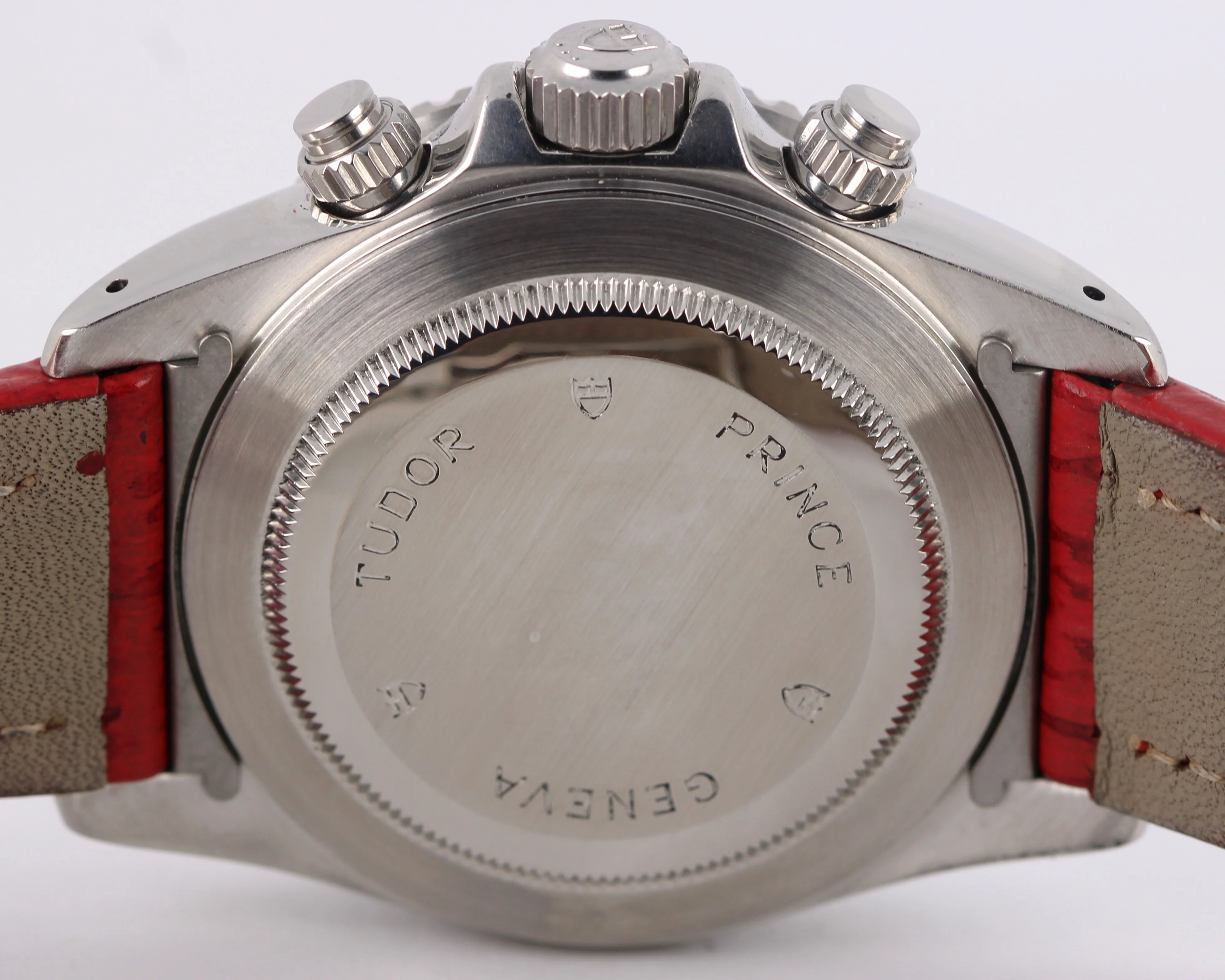 Tudor Prince Date Chronograph TIGER WOODS Steel RED 40mm Leather 79270P Watch - Image 9