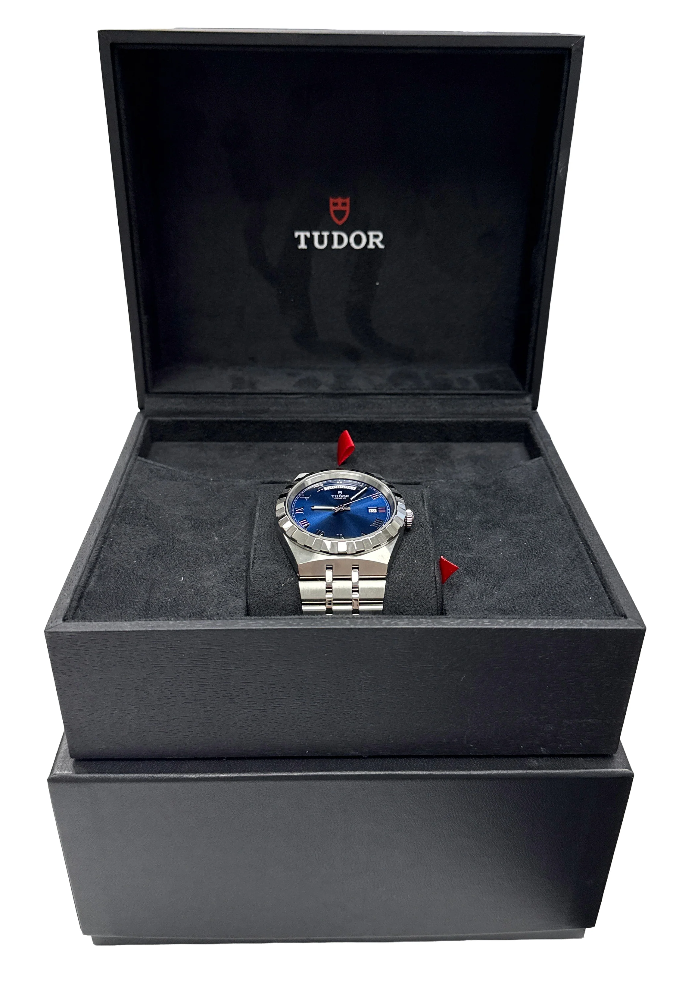 Tudor Royal 41mm BLUE ROMAN Stainless Steel Day-Date 28600 Automatic Watch BOX - Image 2