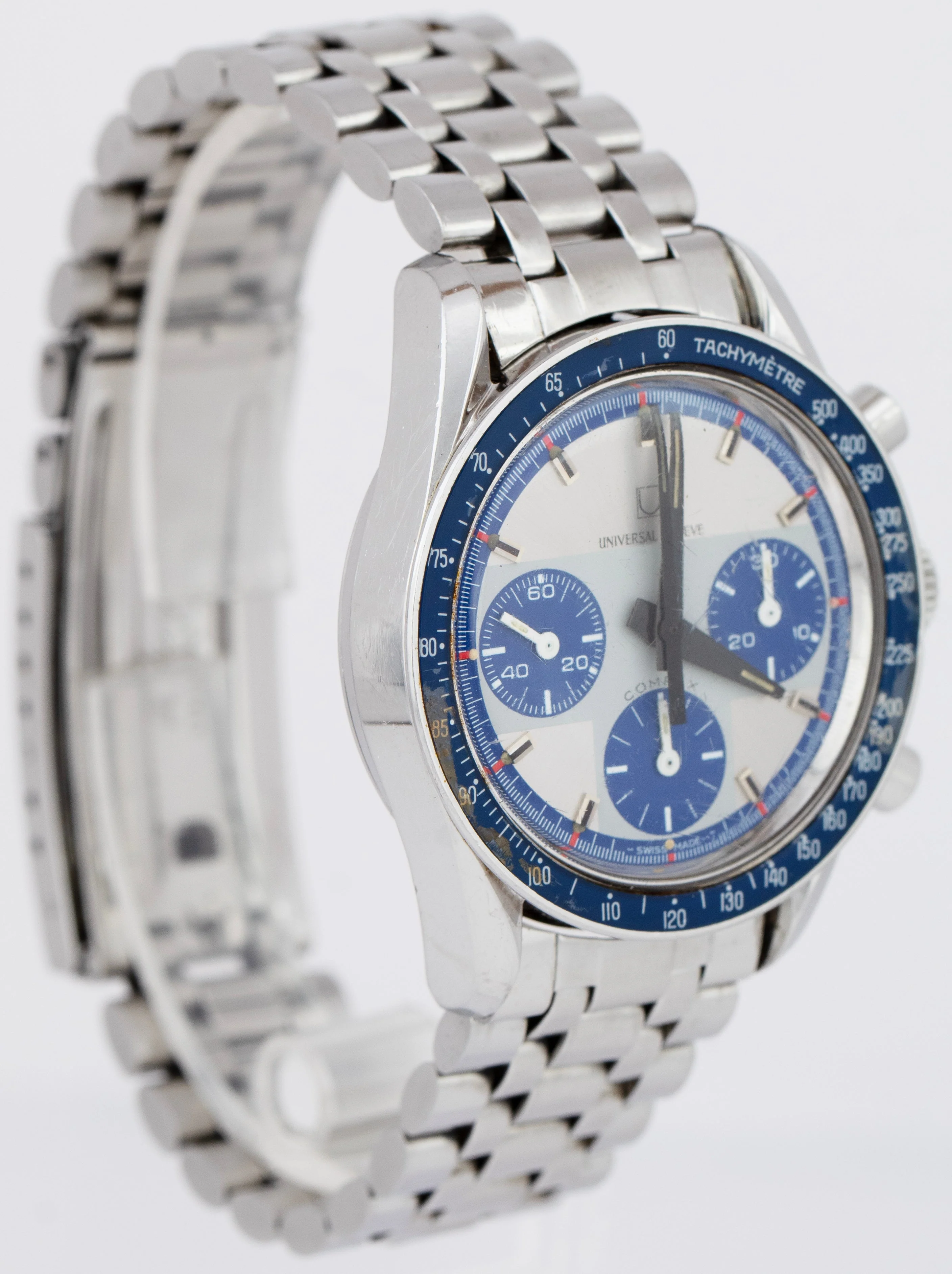 Universal Geneve Compax Nina Rindt Blue Stainless Steel 36mm Watch 885.107 - Image 3
