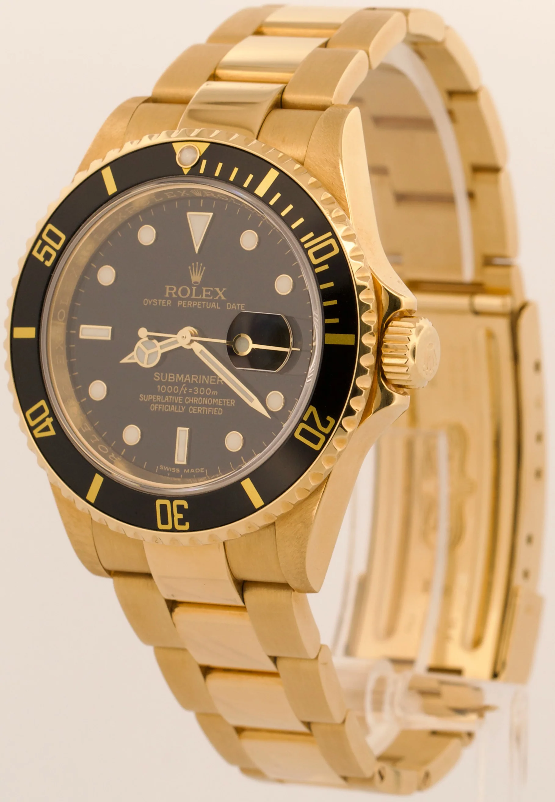 UNPOLISHED 2008 PAPERS Rolex Submariner Date BLACK 18K Gold 40mm 16618 BOX - Image 3