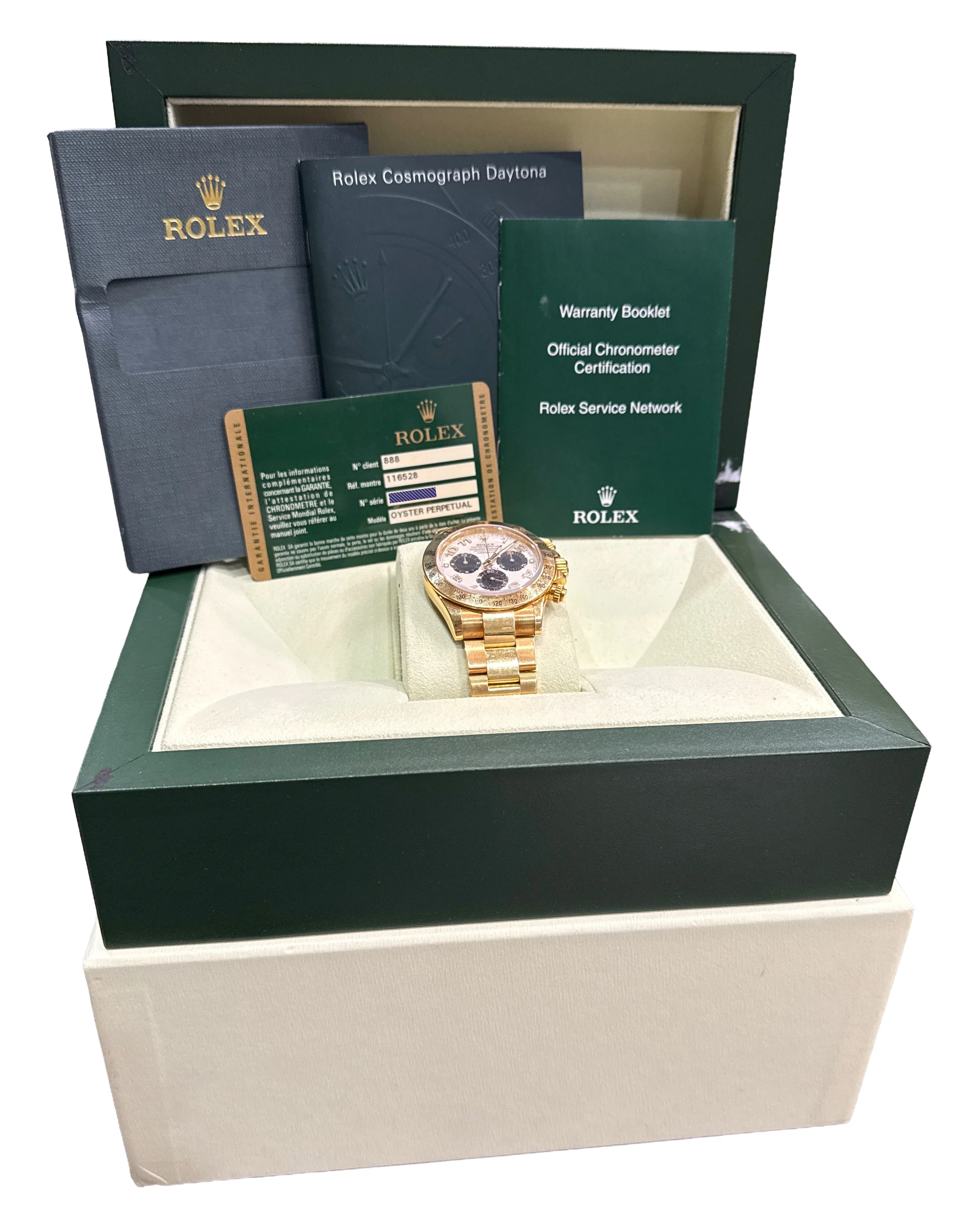 UNPOLISHED 2014 PAPERS Rolex Daytona Cosmograph PANDA 18K Gold 40mm 116528 BOX - Image 2