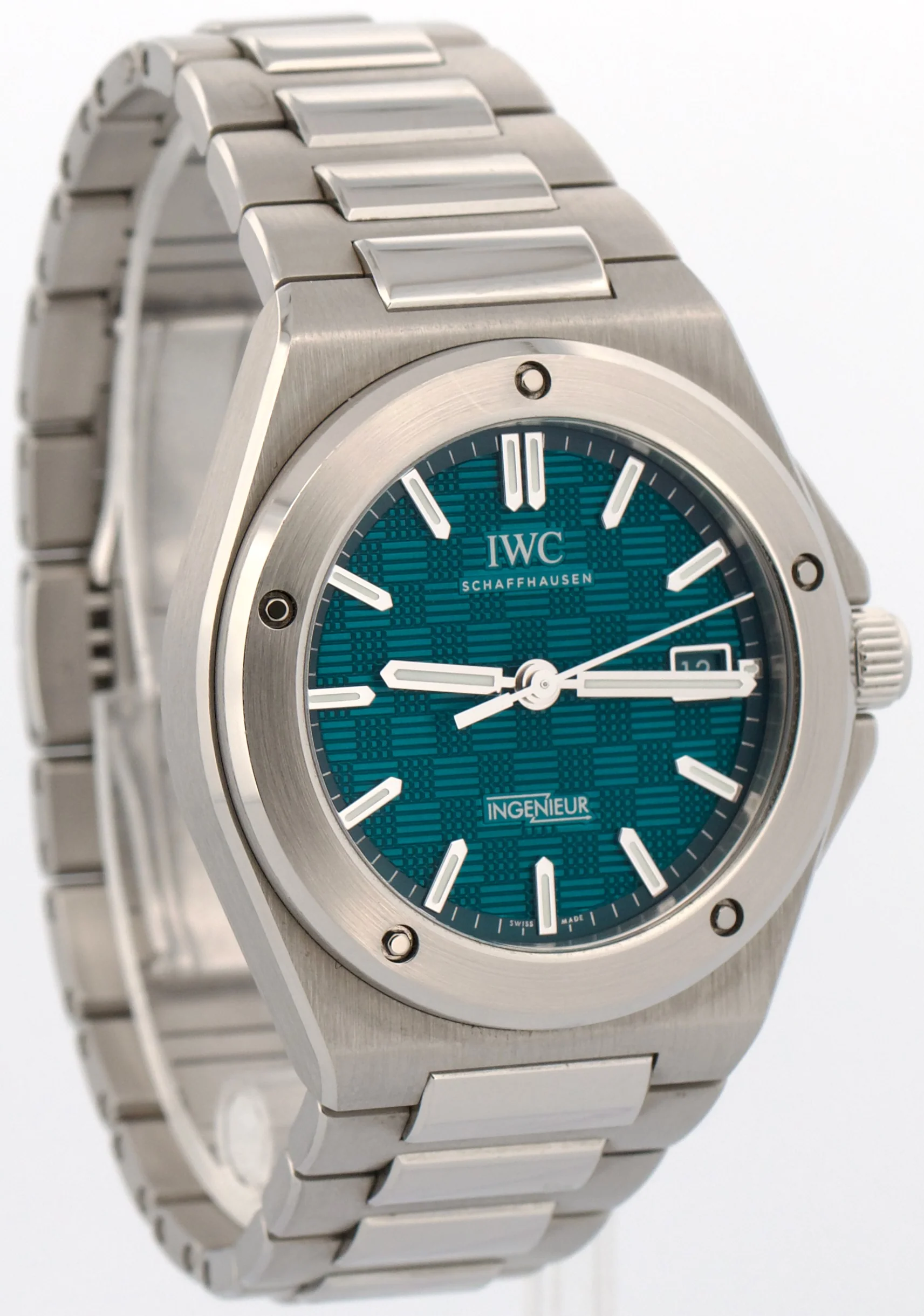 UNPOLISHED 2023 PAPERS IWC Ingenieur Stainless Steel AQUA Teal 40mm IW328903 BOX - Image 4