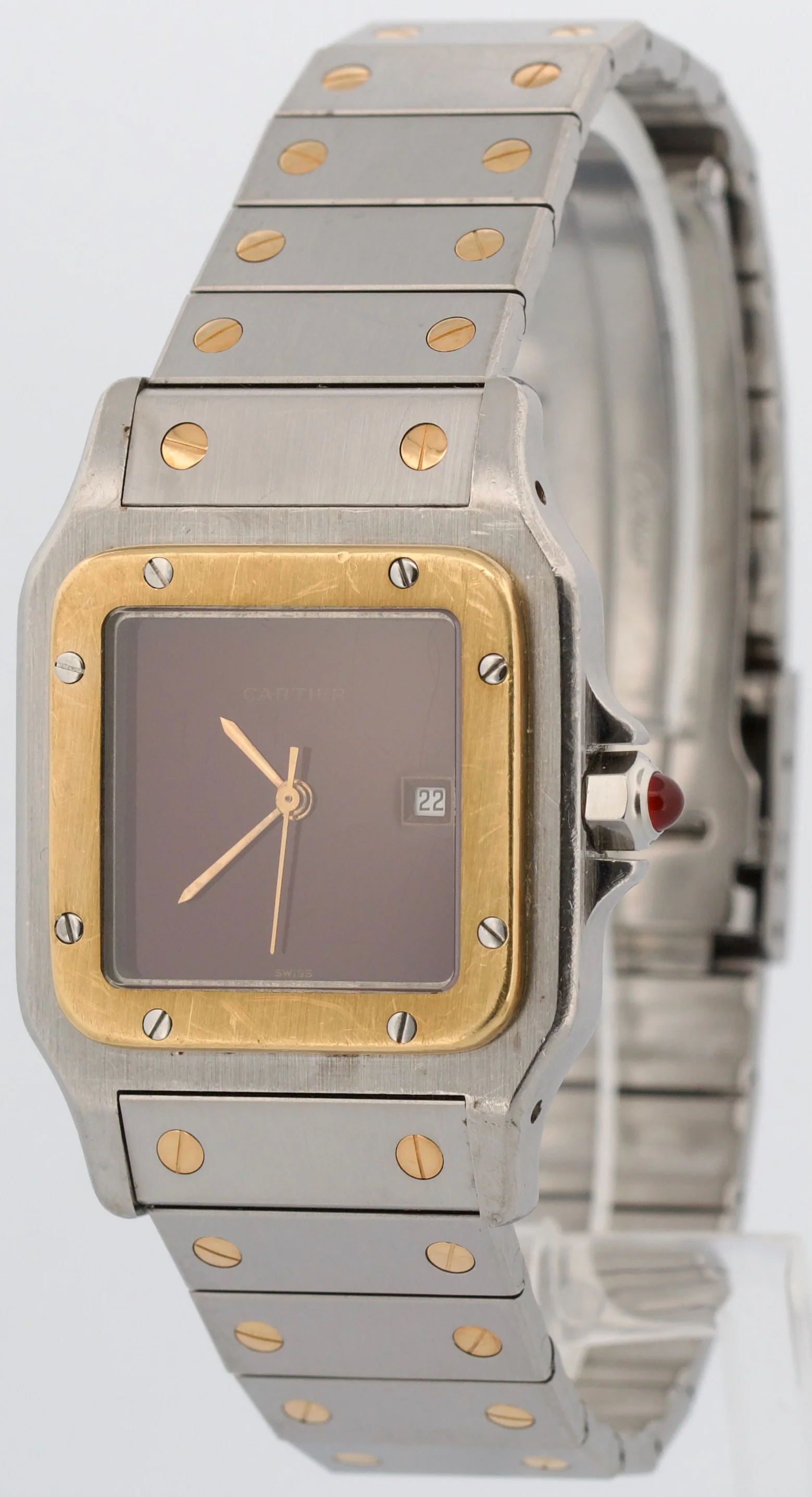 UNPOLISHED Cartier Santos Carree RED 18k Gold Steel Automatic 29mmX41mm 2961 BOX - Image 3
