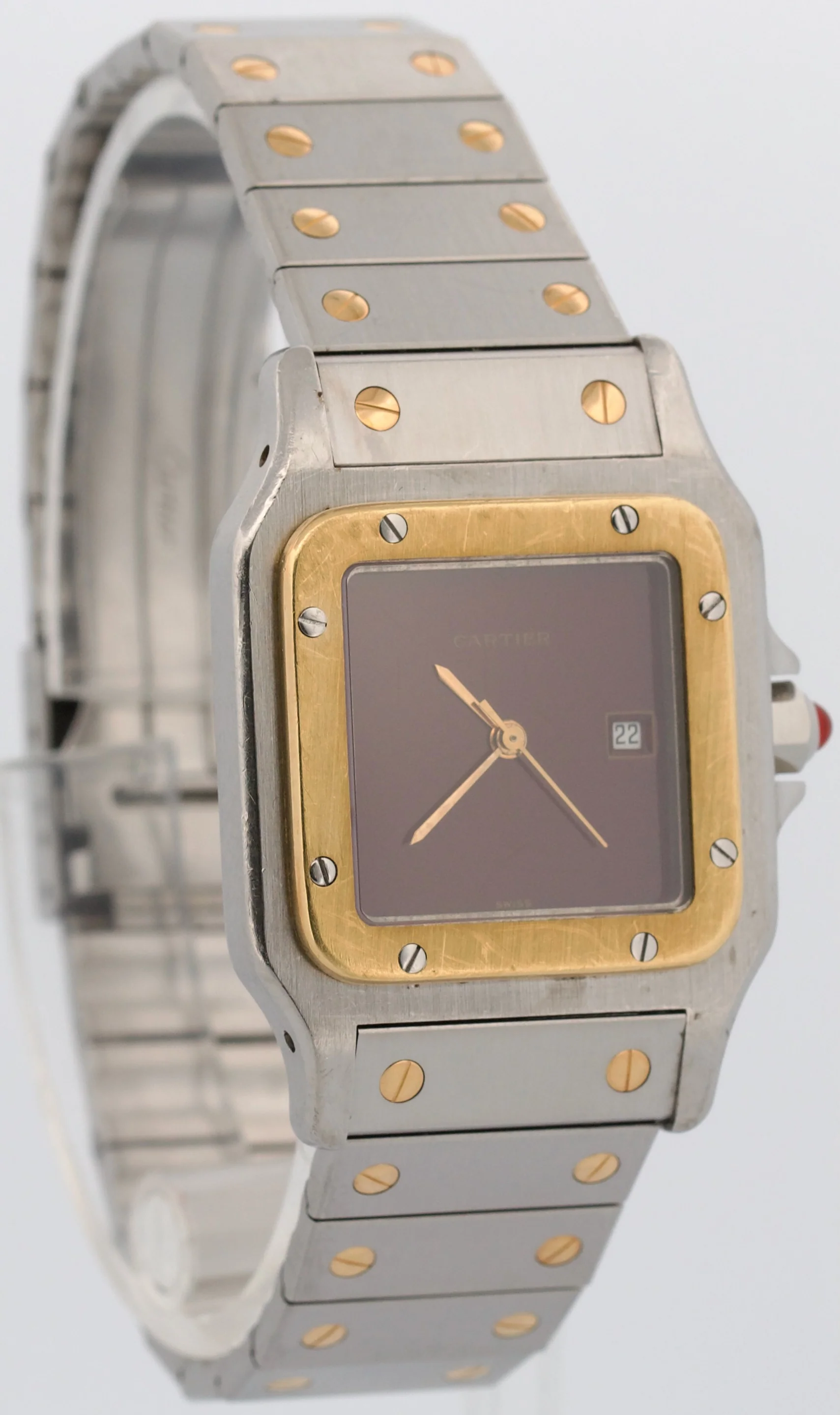 UNPOLISHED Cartier Santos Carree RED 18k Gold Steel Automatic 29mmX41mm 2961 BOX - Image 4