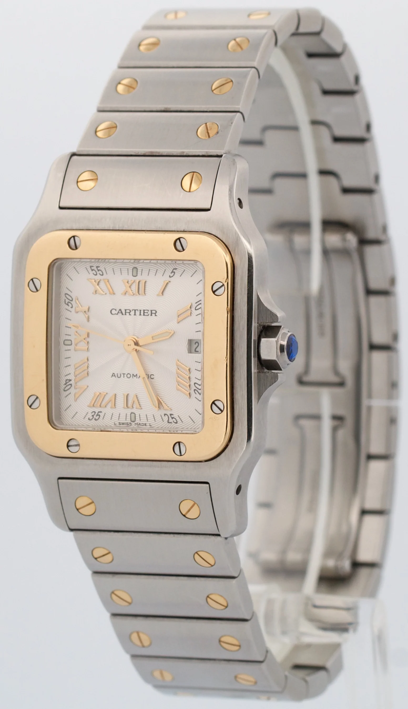 UNPOLISHED Cartier Santos Galbee 29mm IVORY 18K Steel Automatic 2319 W20041C4 - Image 3