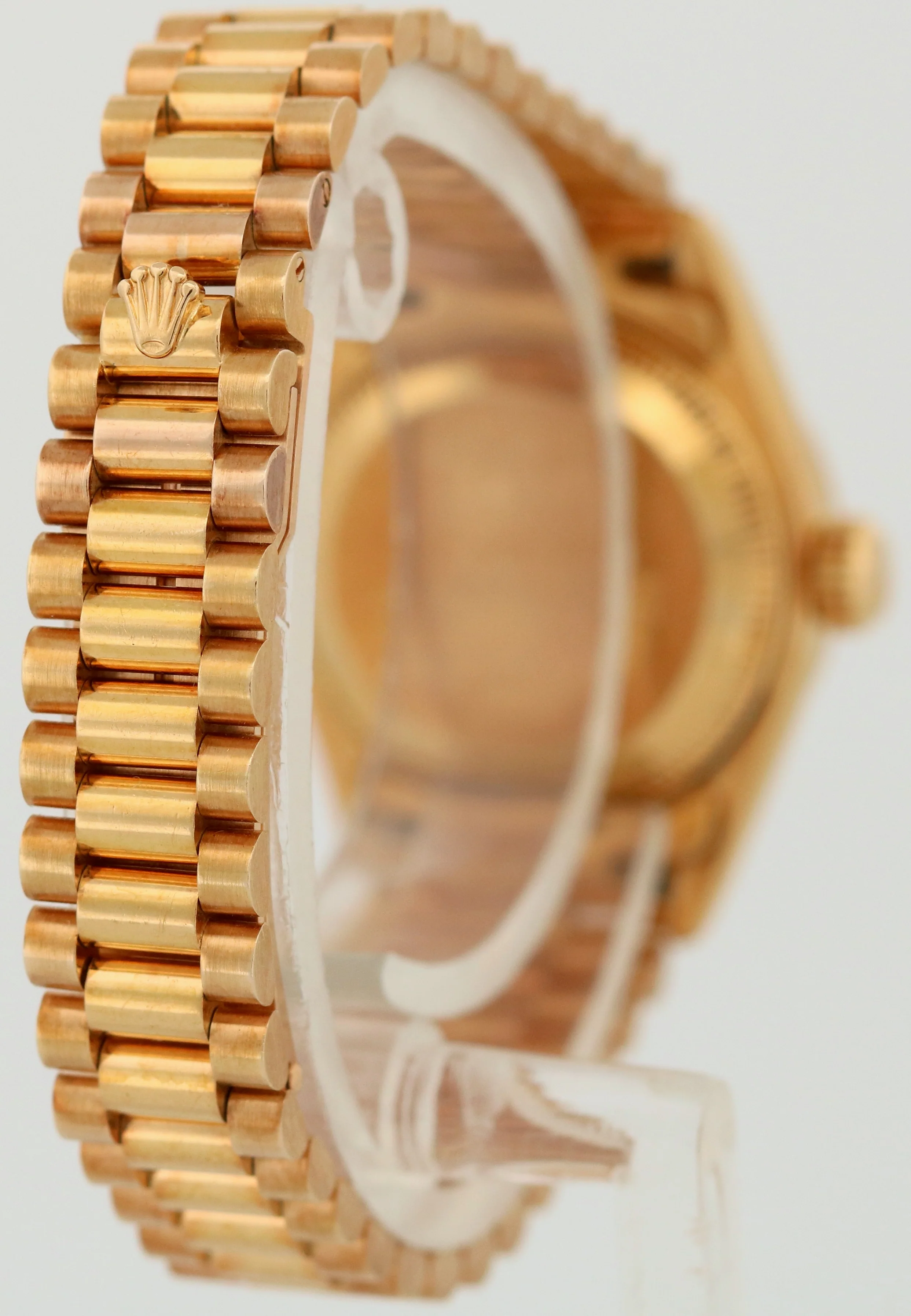 UNPOLISHED Ladies Rolex DateJust President 26mm CHAMPAGNE TAPESTRY 18K 69178 - Image 6